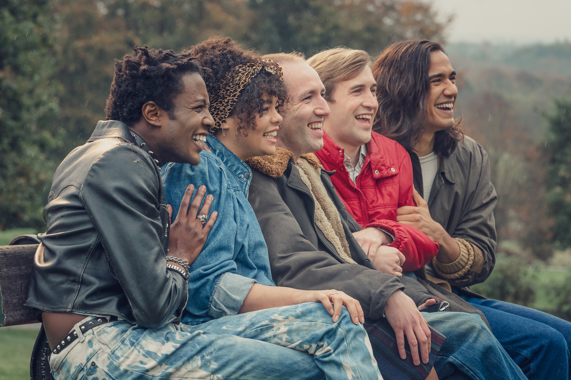 From left: Omari Douglas, Lydia West, David Carlyle, Callum Scott Howells, and Nathaniel Curtis in "It's a Sin."