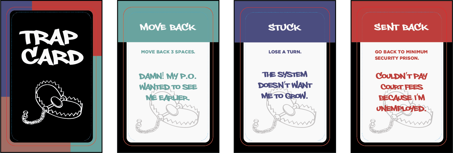 Trap Cards (above) often hinder players' progress or send them back to prison.