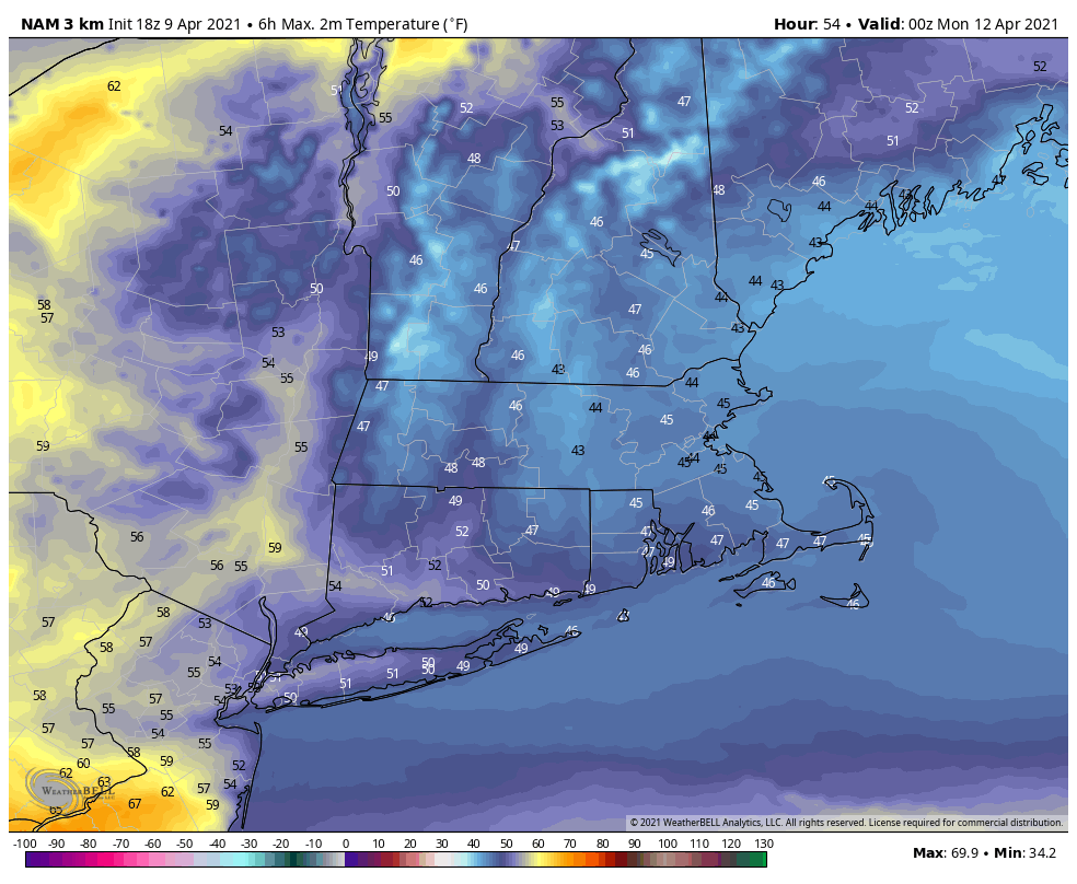 Sunday evening temperatures are likely to be very cool and feel raw.