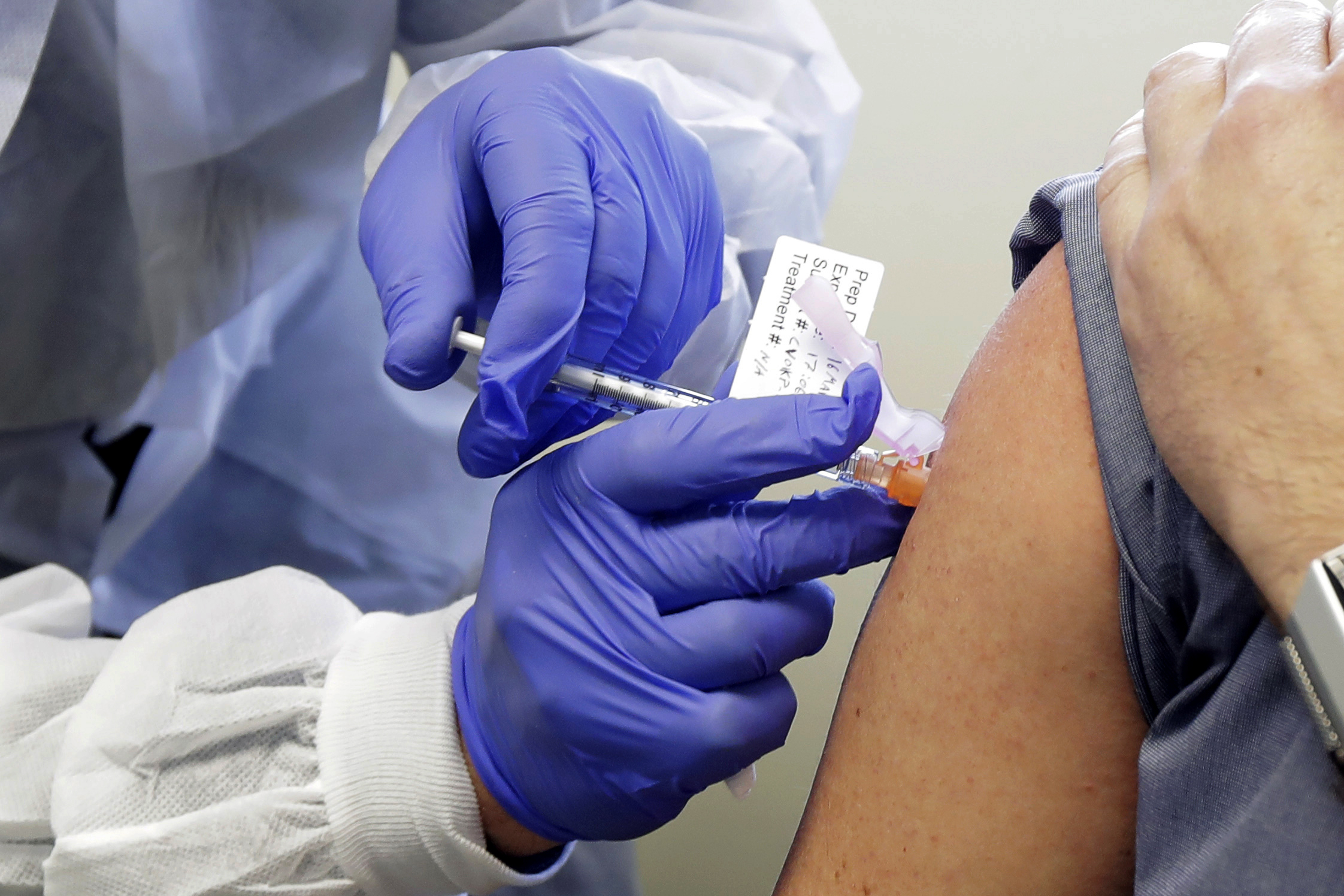 In March, a subject received a shot in the first-stage clinical trial of a potential vaccine made by Moderna for COVID-19.
