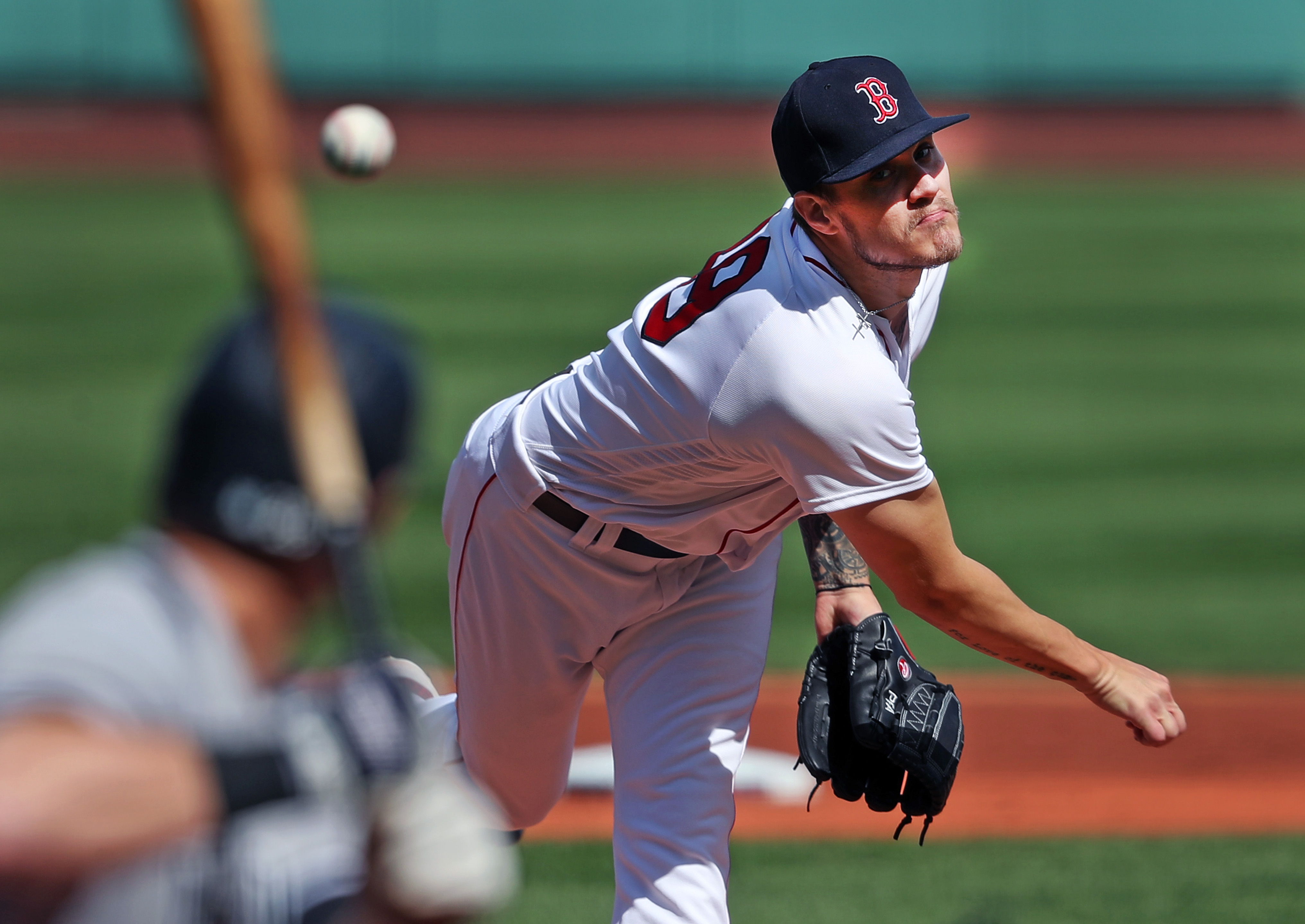 RedSox pitcher Tanner Houck received stitches and was checked out