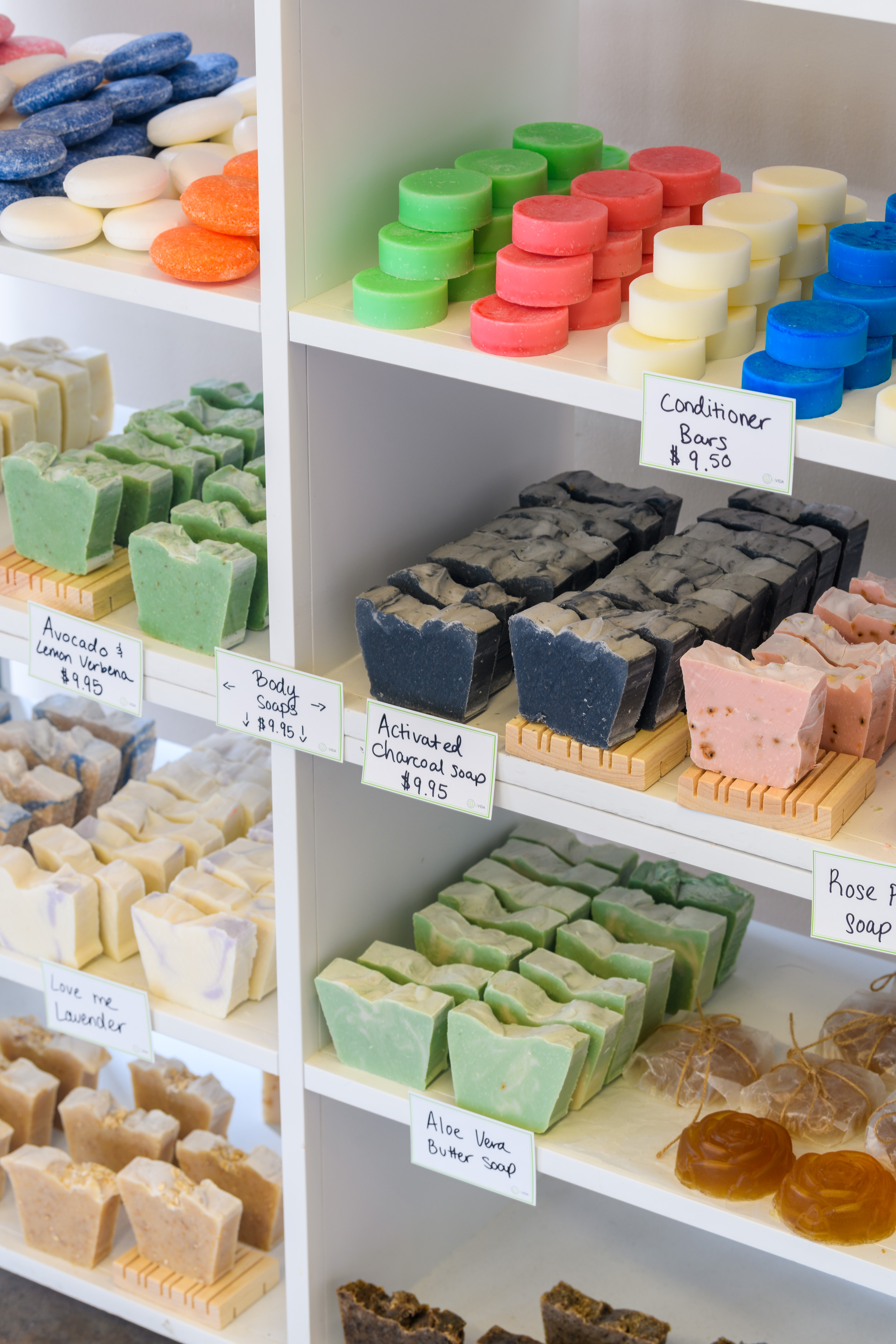 Uvida offers package-free soap, conditioner, and shampoo bars.