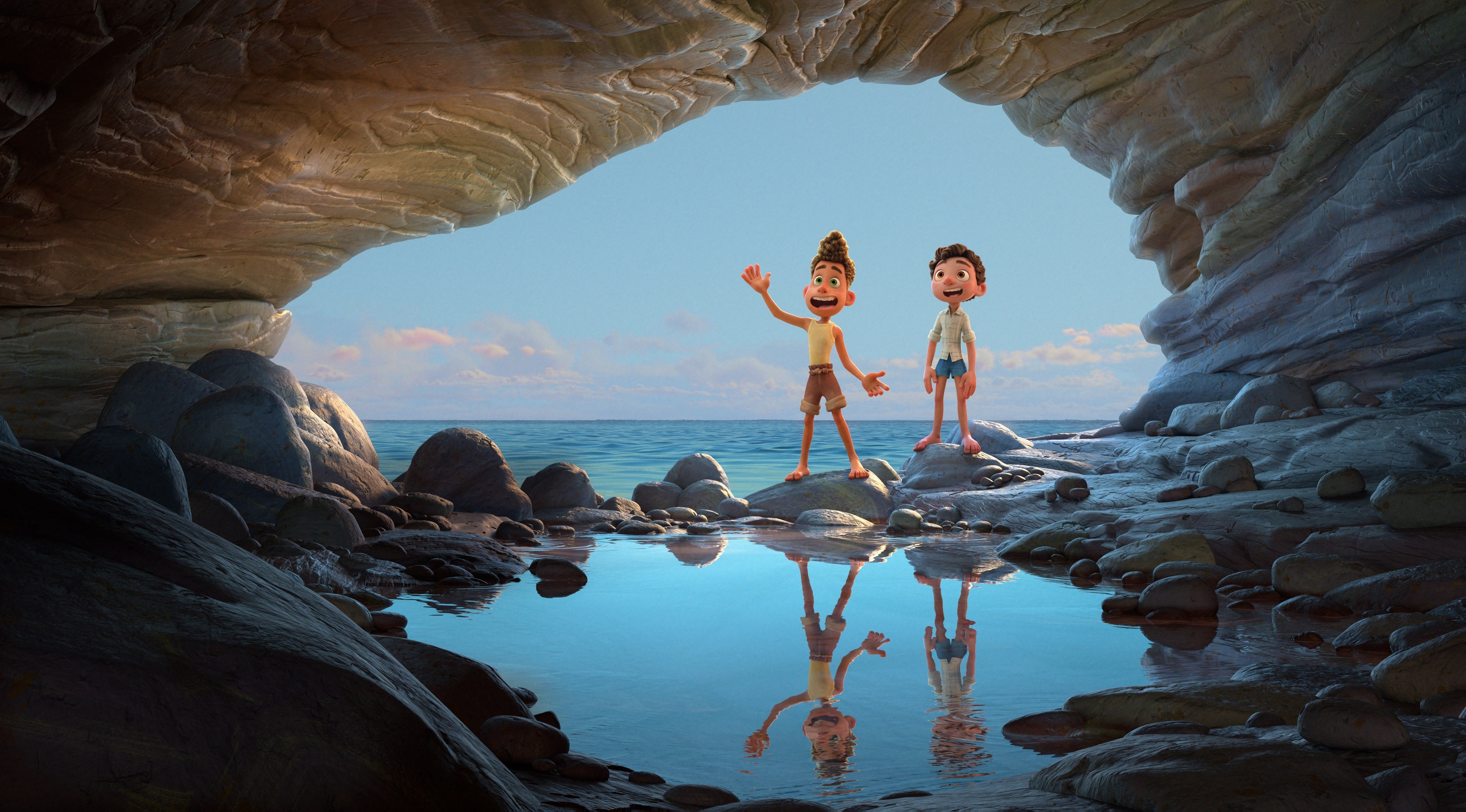 Alberto (left) and Luca are fish out of water, literally, in "Luca."