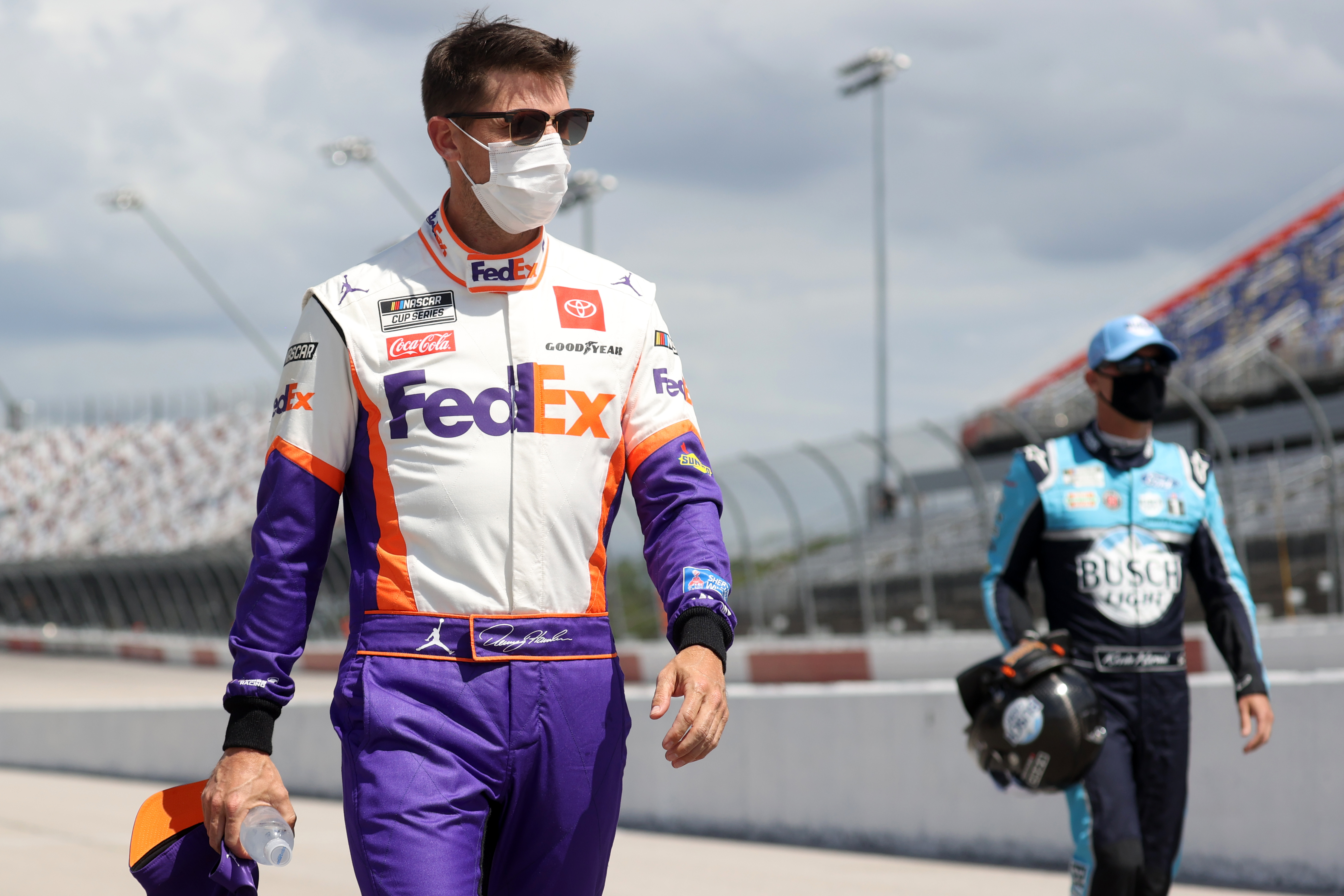 Denny Hamlin during the NASCAR Cup Series The Real Heroes 400 at Darlington Raceway earlier this month.