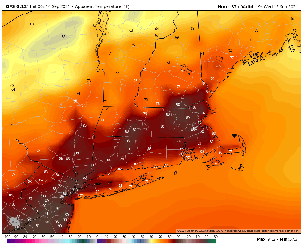 When you factor in actual temperatures and humidity Wednesday, it will feel like 85-90 degrees in the afternoon.