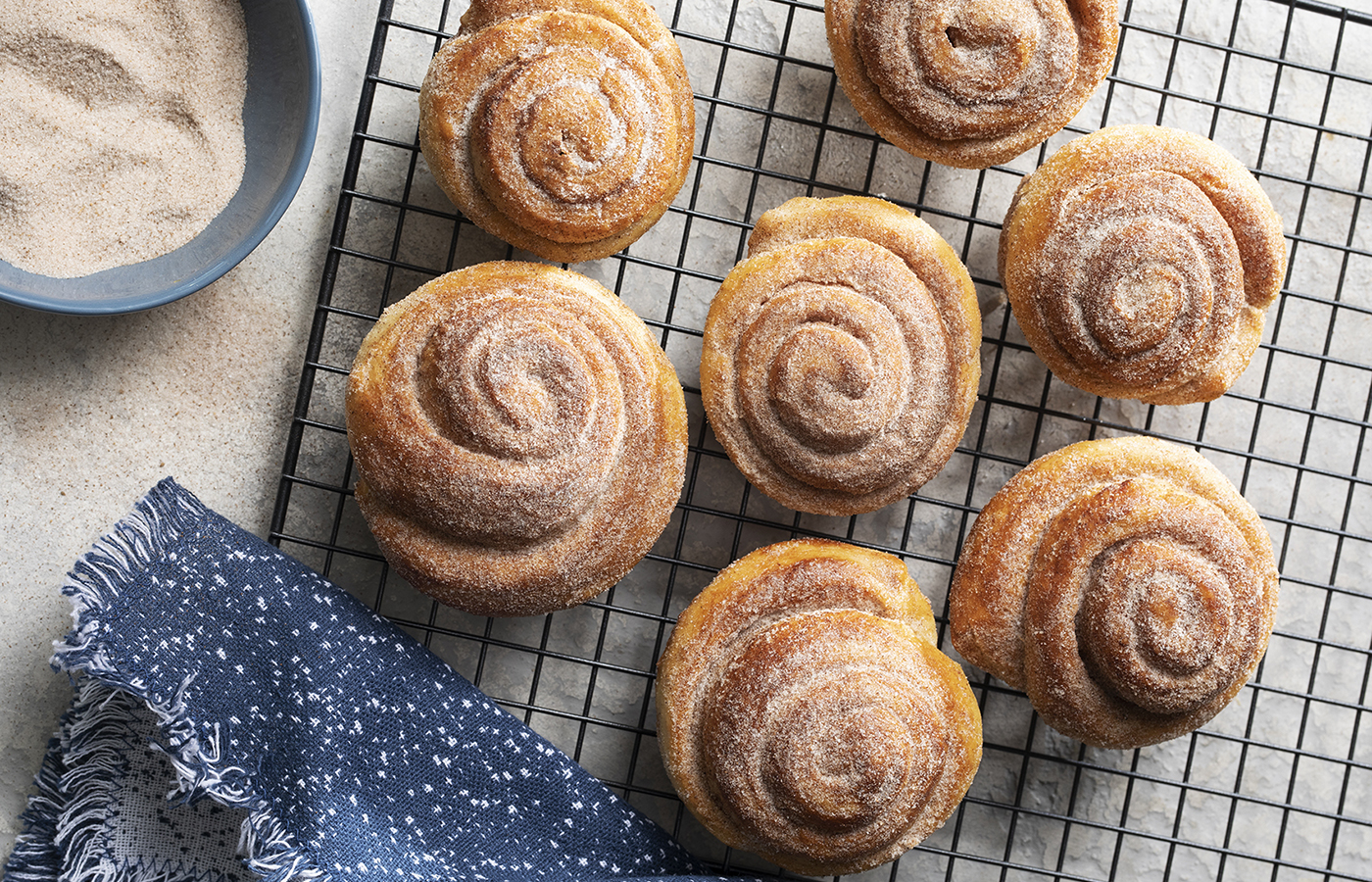 Holiday Spiced Morning Buns. FOOD STYLING BY DENISE DROWER SWIDEY; PROP STYLING BY DARCY HAMMER OF ANCHOR ARTISTS