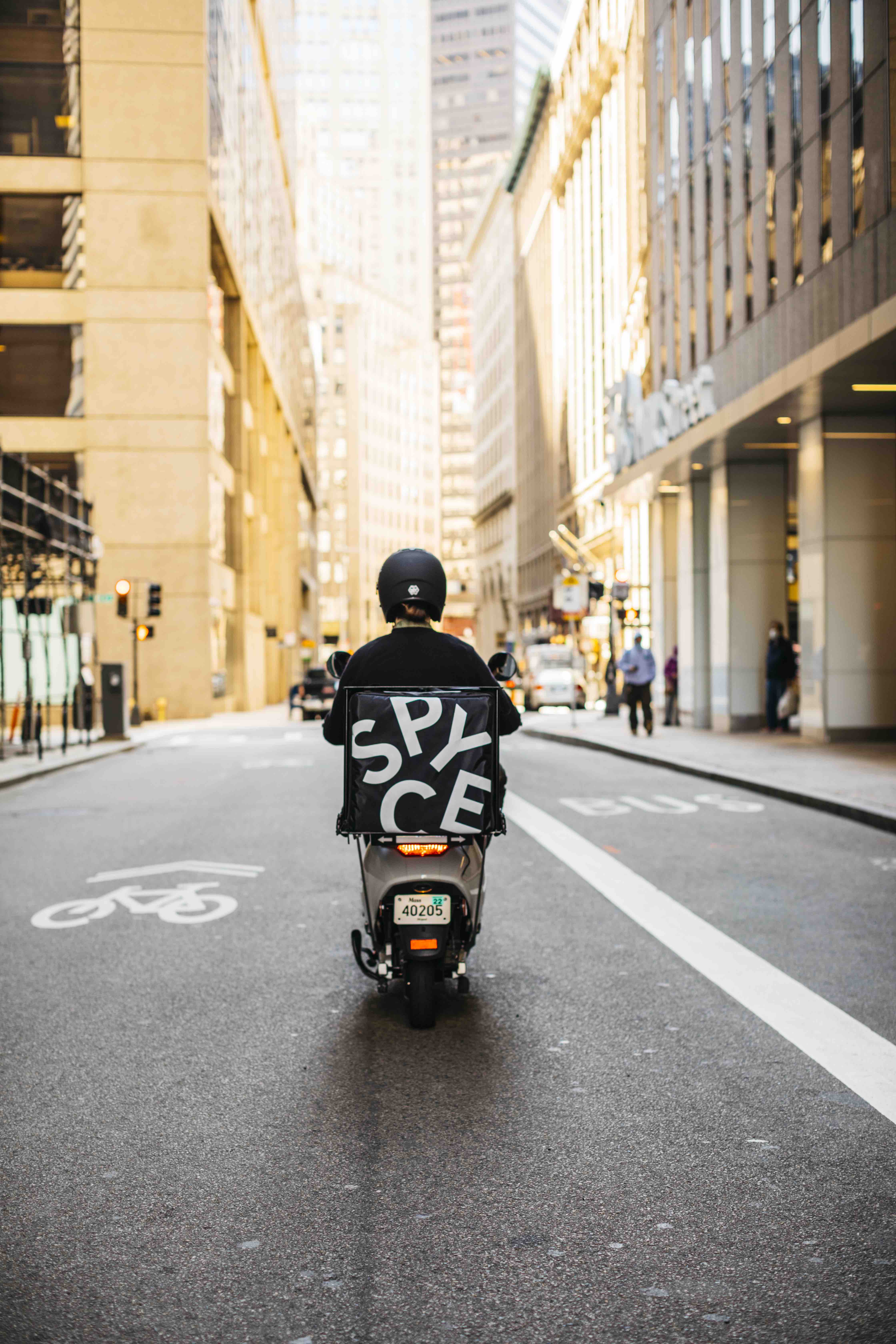Spyce is offering delivery using a zero-emission electric moped.