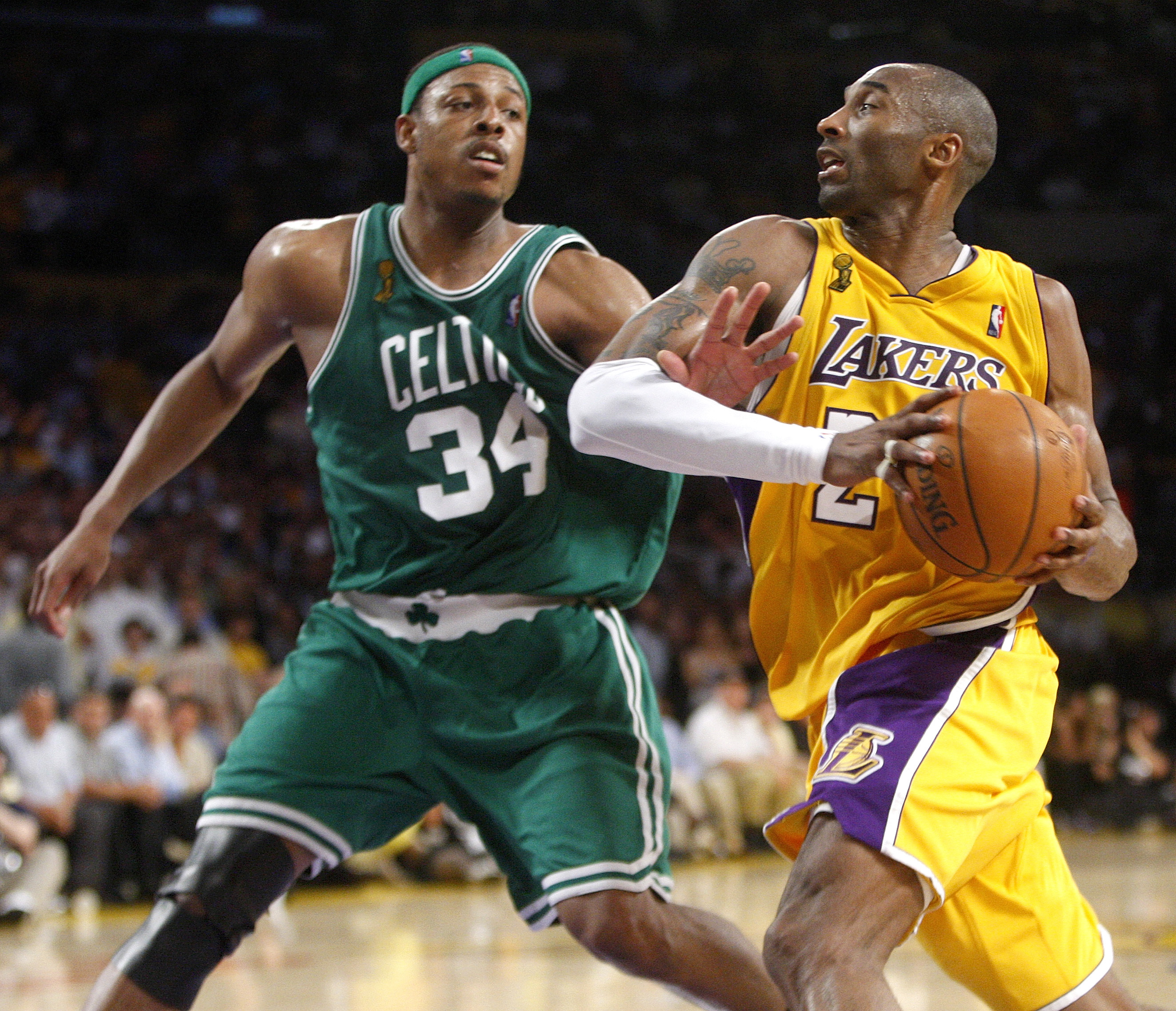 Kobe Bryant (right) is the Lakers' franchise leader in games, points, and 3-pointers.