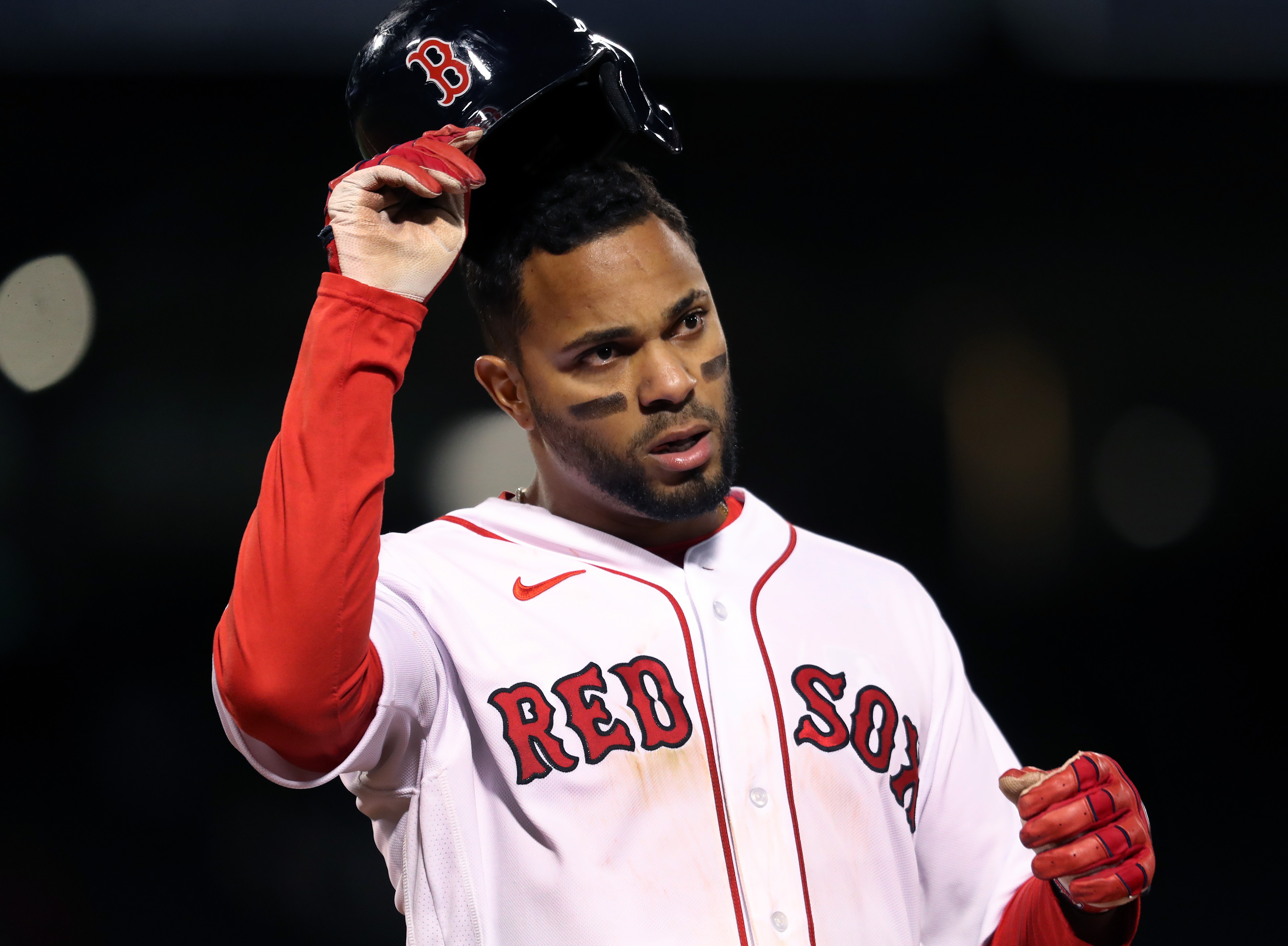 Xander Bogaerts reacts after grounding out in the fifth inning of Wednesday's game.