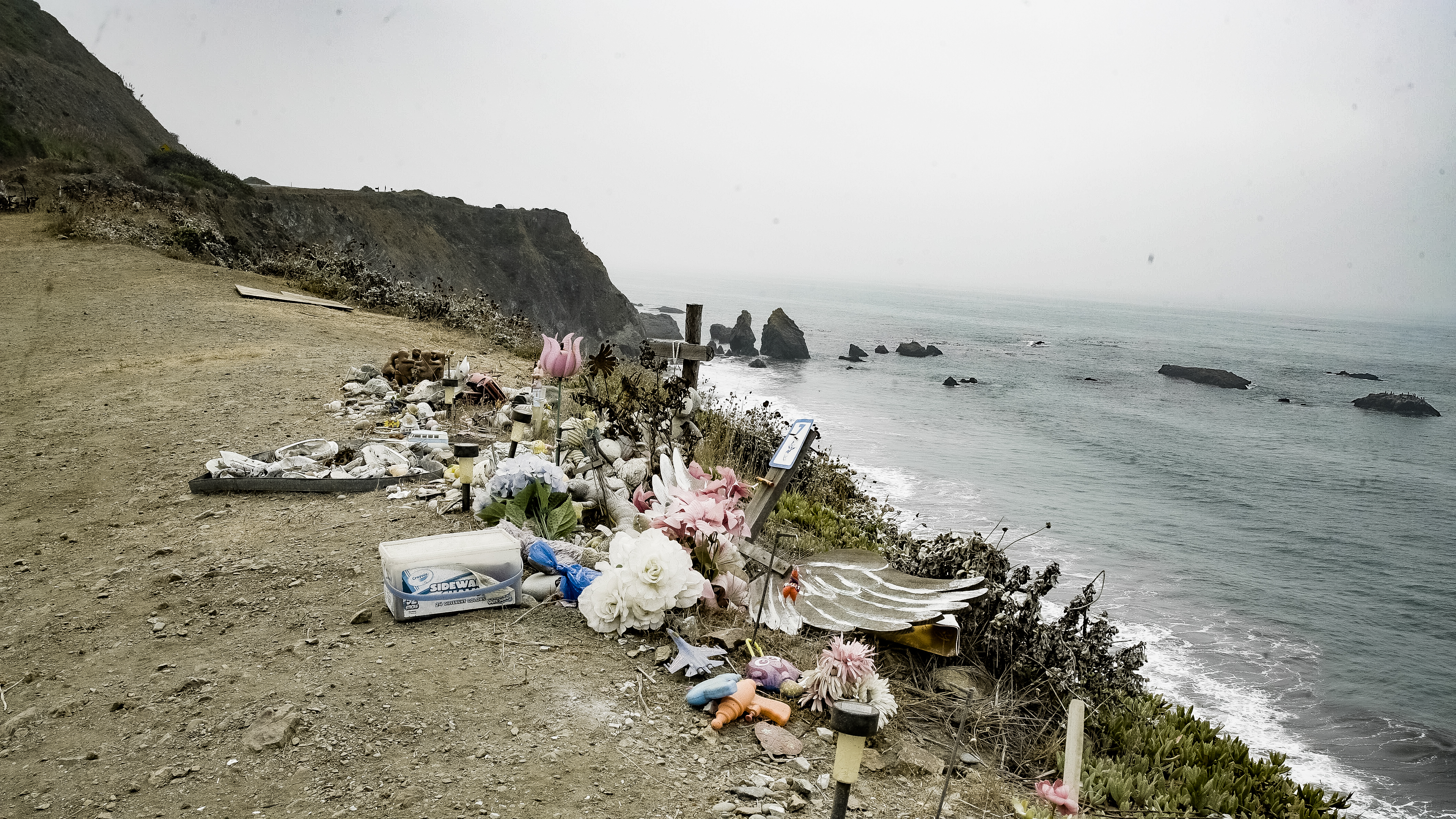 Memorial at the site of the accident, from "Broken Harts."
