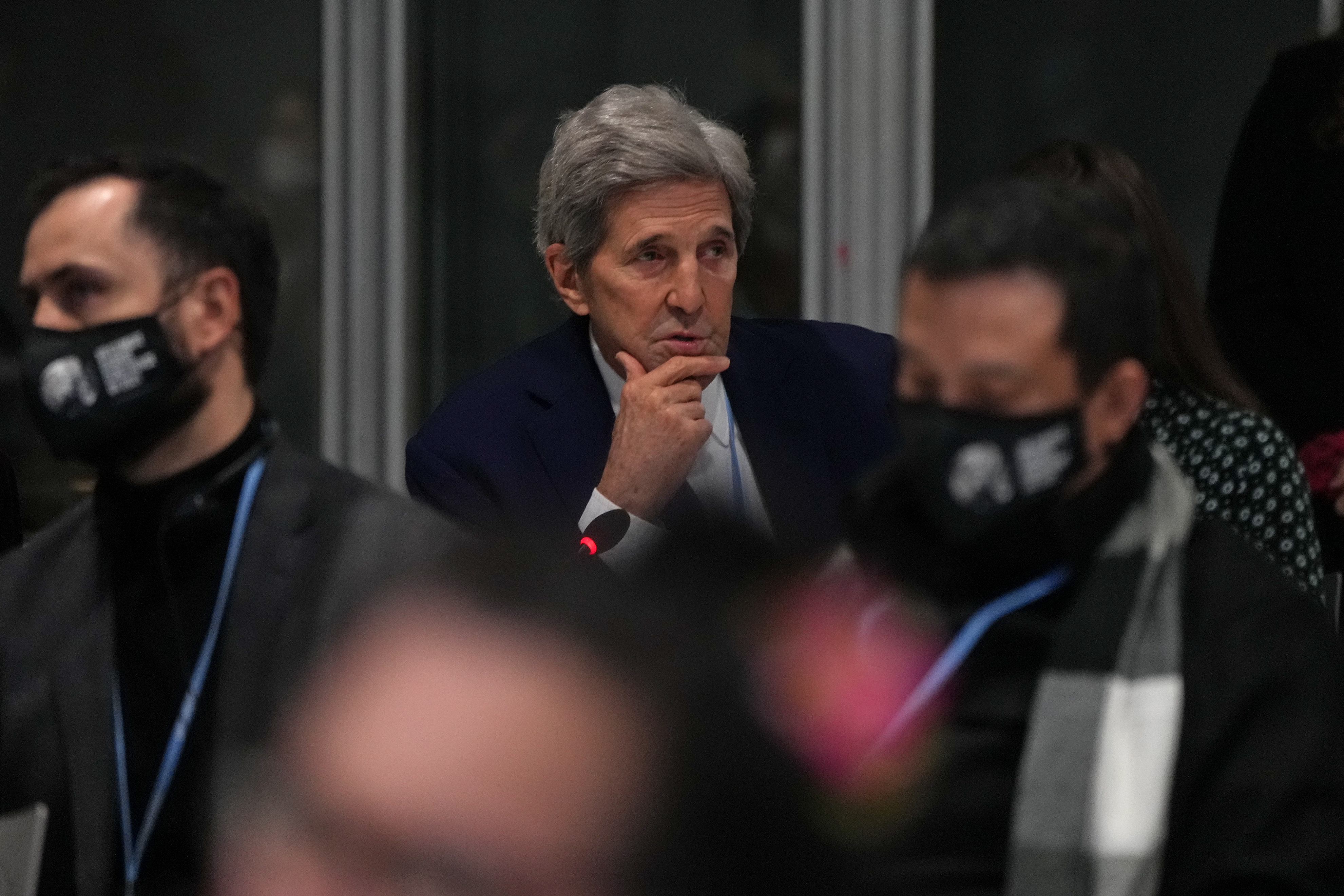 John Kerry paused during a stocktaking plenary session at the UN Climate Summit.