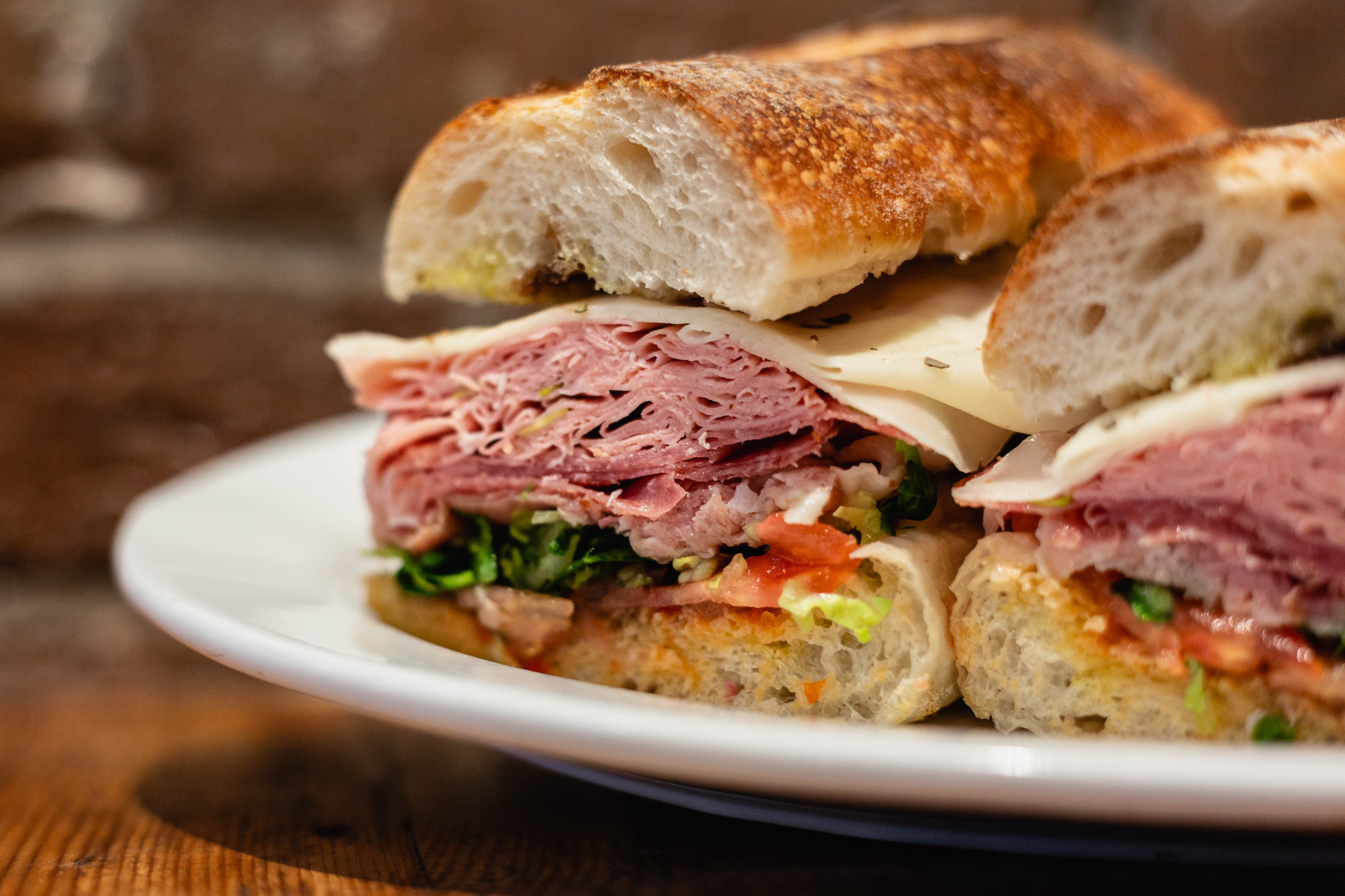 An Italian sub from Monica's Mercato at Hub Hall.