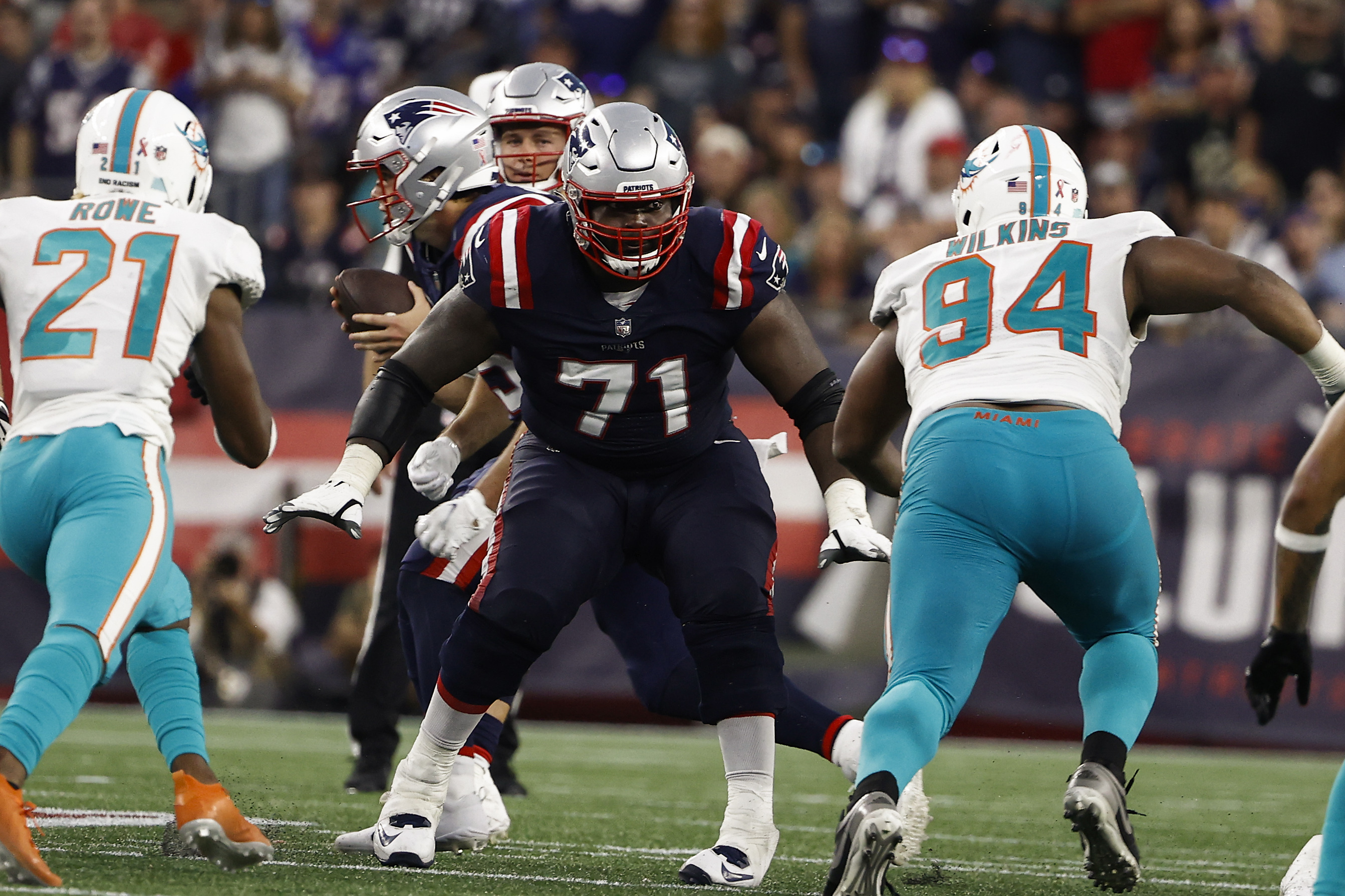 Mike Onwenu is being asked to do a lot in his second season in the NFL.