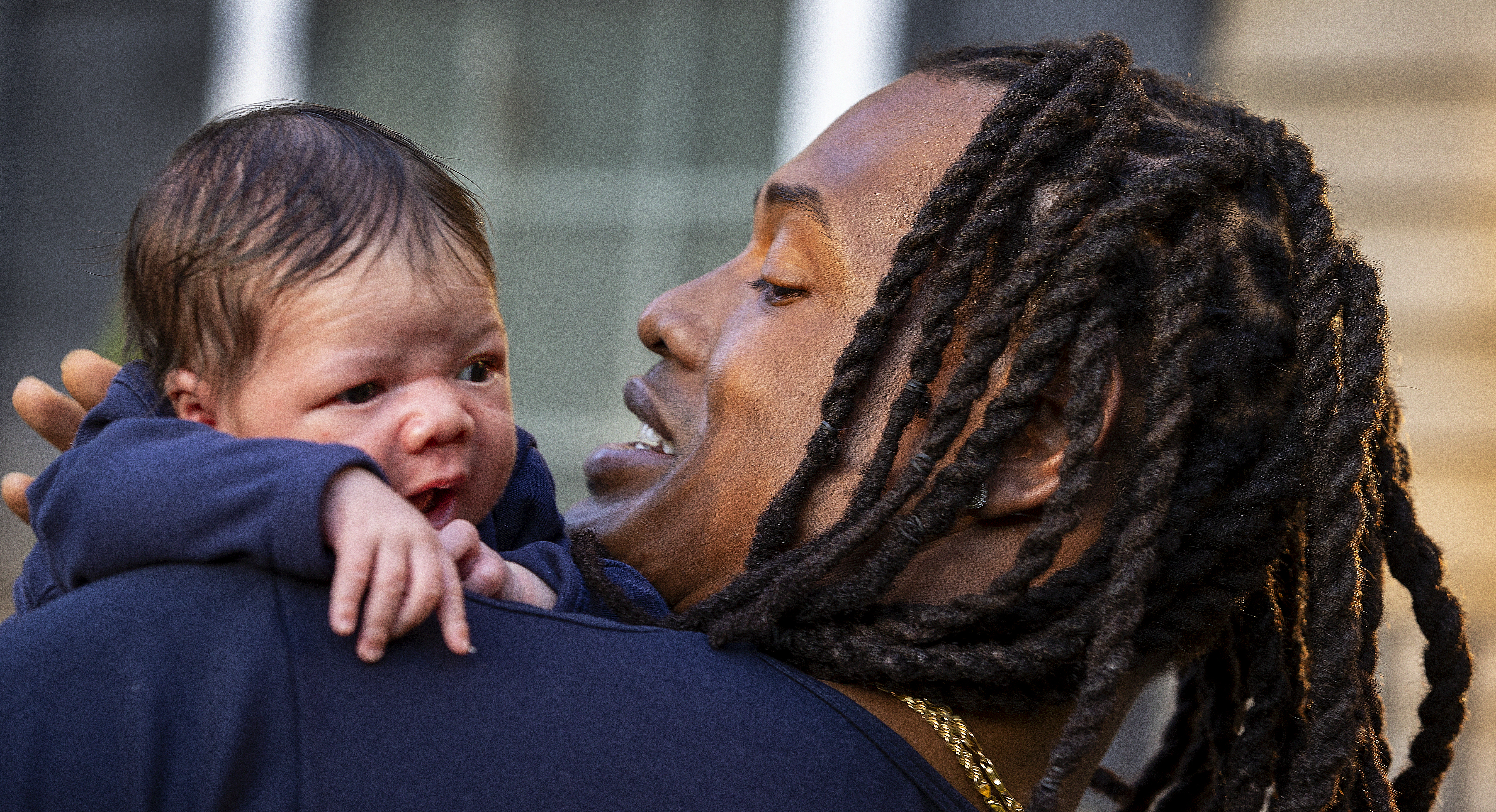 Dont'a Hightower with his son Grayson.