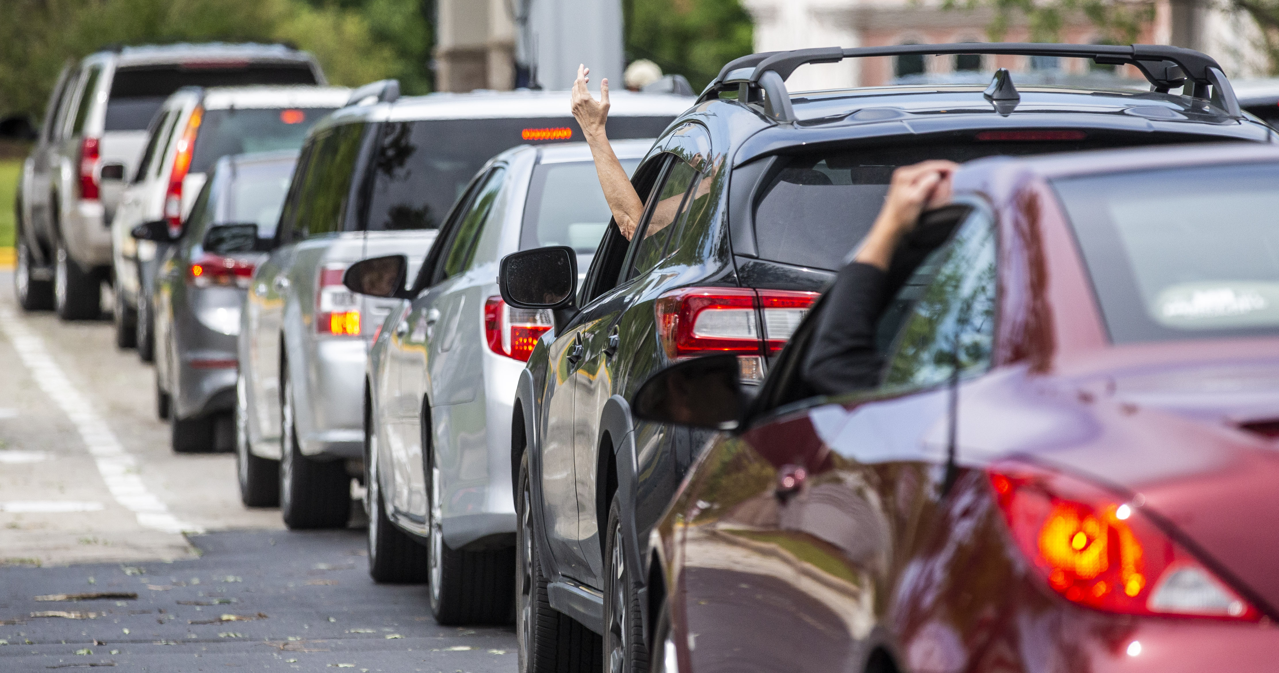 People grew frustrated waiting in line for gasoline for more than an hour at Costco on Wendover Avenue in Greensboro, N.C., on Tuesday.