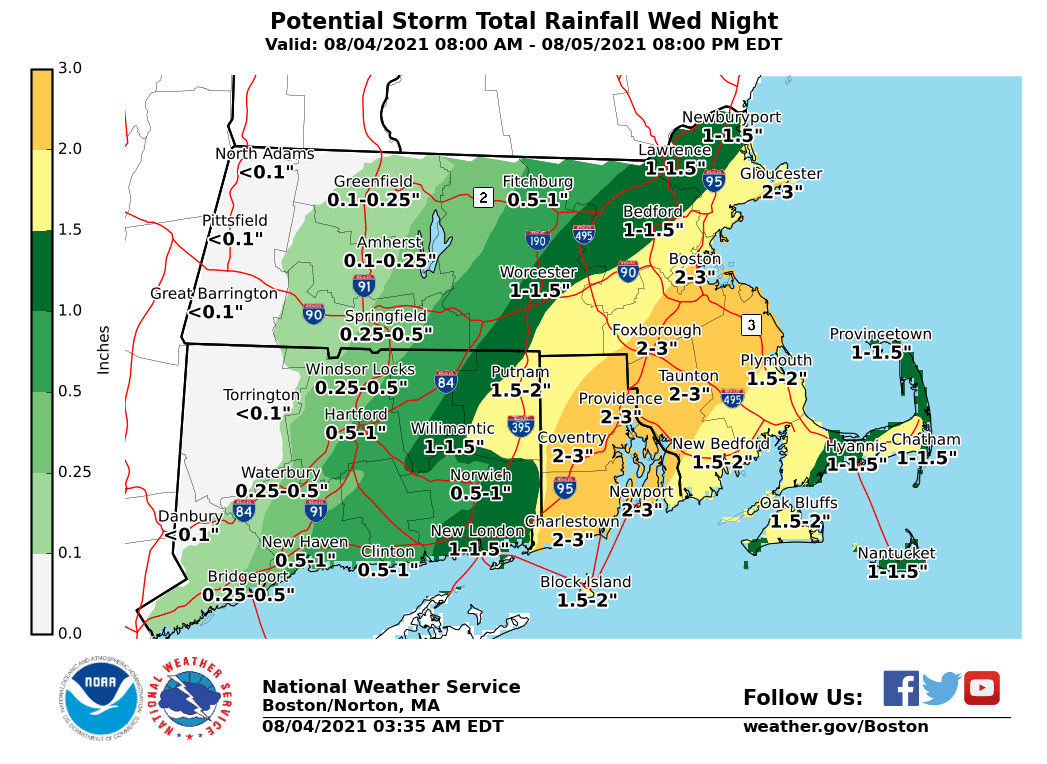 Flash Flood Watch In Effect In Rhode Island Up To 4 Inches Possible The Boston Globe