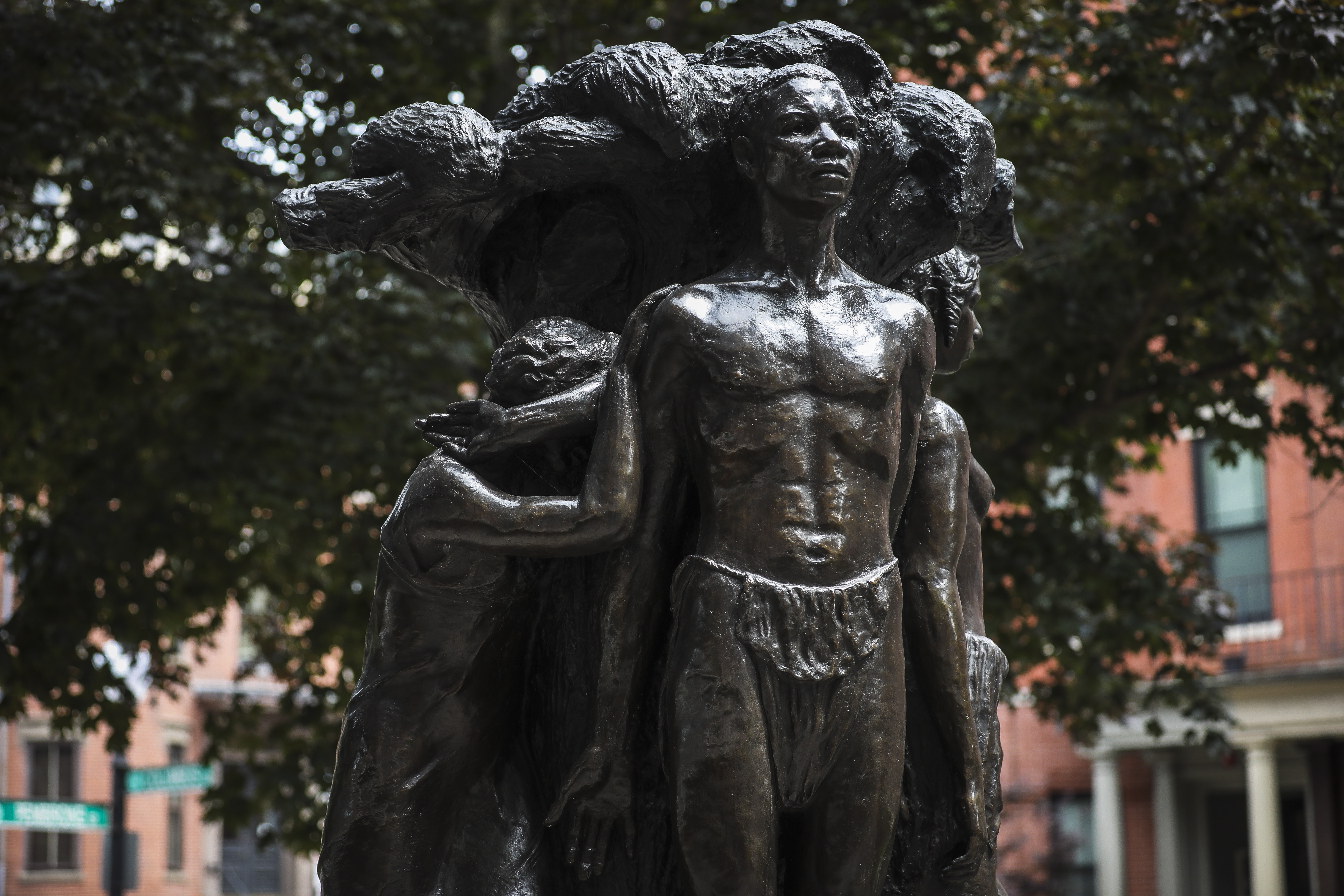 Meta Vaux Warrick Fuller's sculpture "Emancipation" at Harriet Tubman Square in Boston.