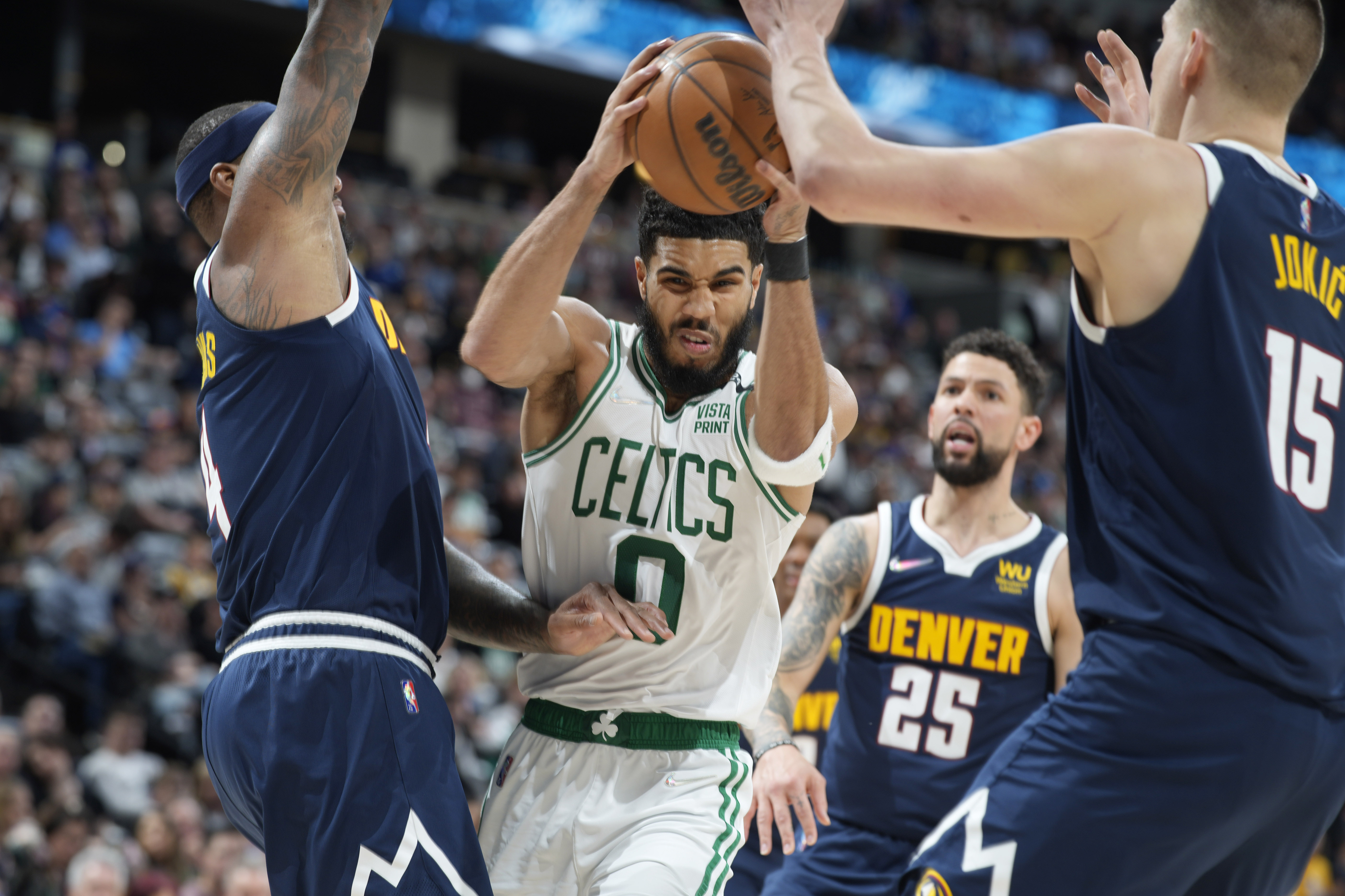 Celtics, once in danger of missing the playoffs, rout Nuggets, making  everyone wonder what could be possible - The Boston Globe