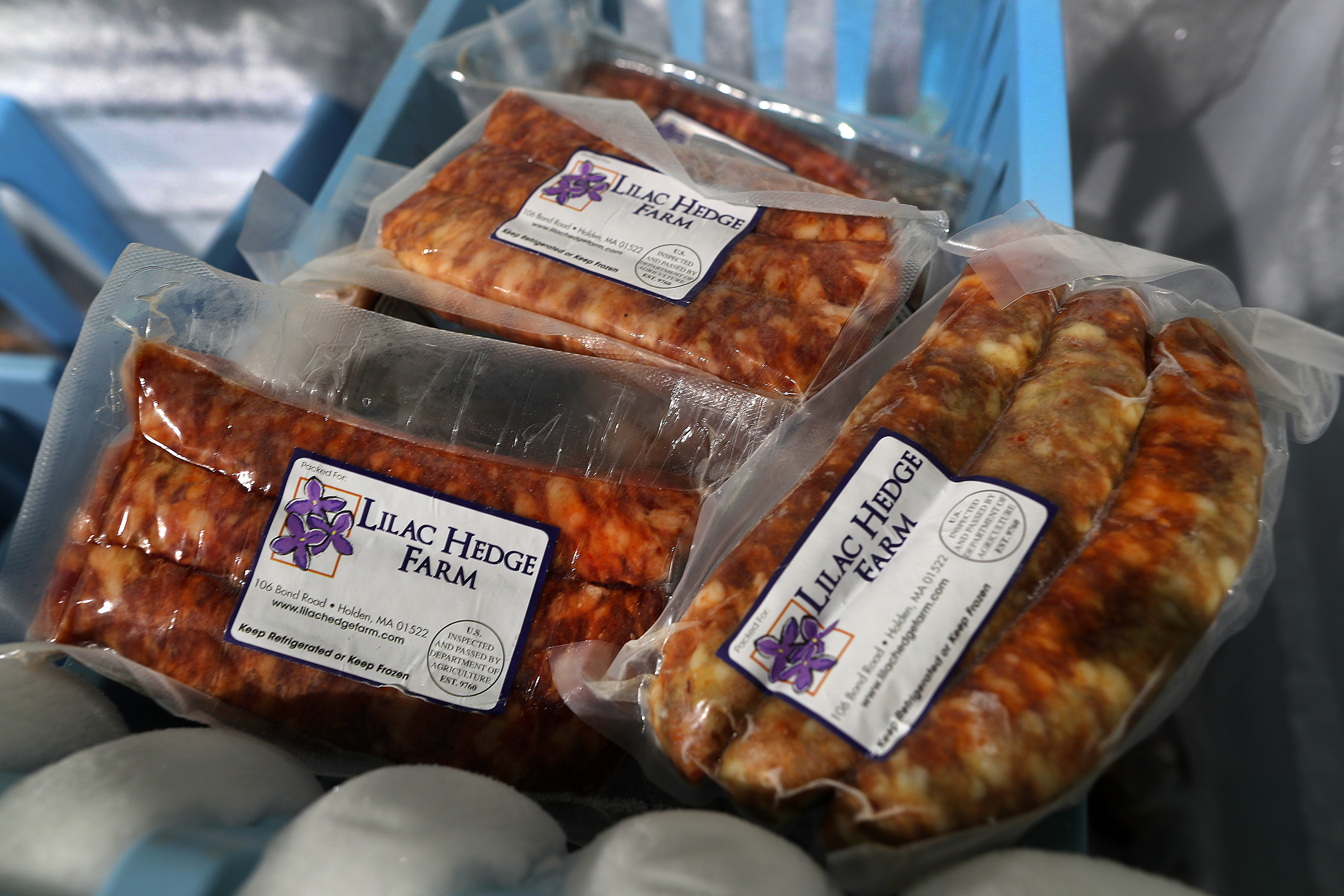 Lilac Hedge Farm, owned by Ryan MacKay, raises beef, pork, lamb, and poultry using sustainable, natural methods.