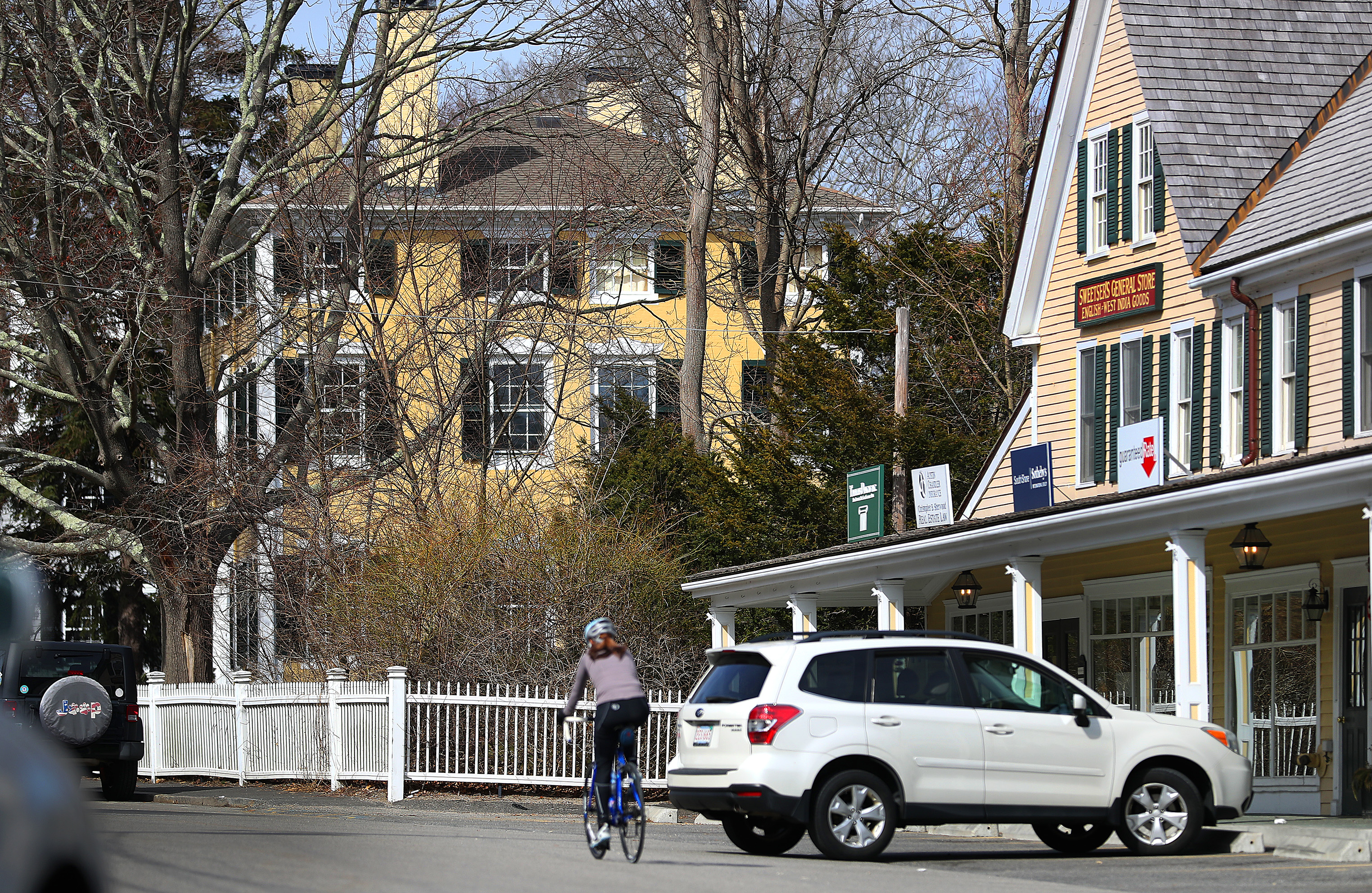Part of the affluent town.
