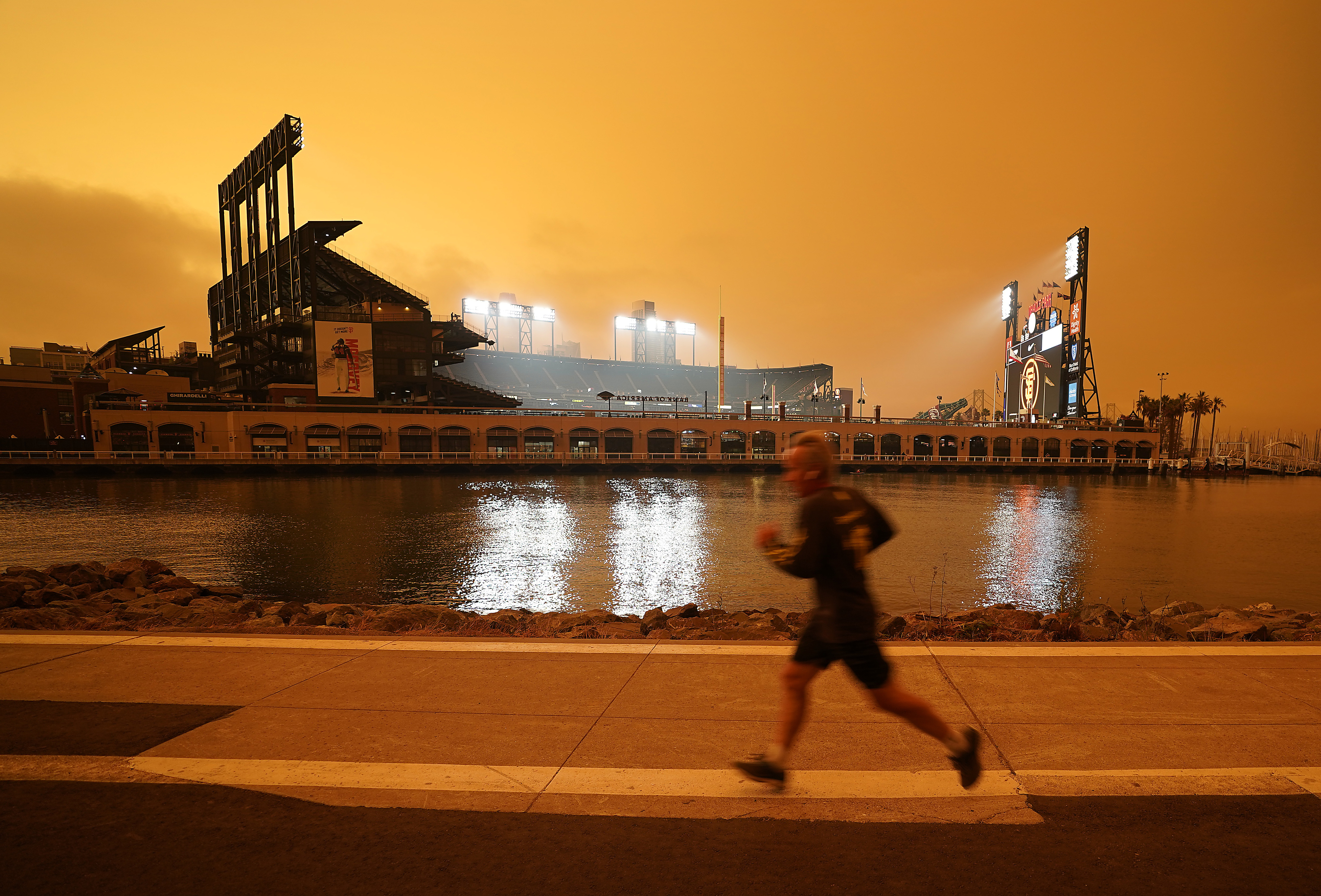 Sunset over Oracle Park, Port of San Francisco