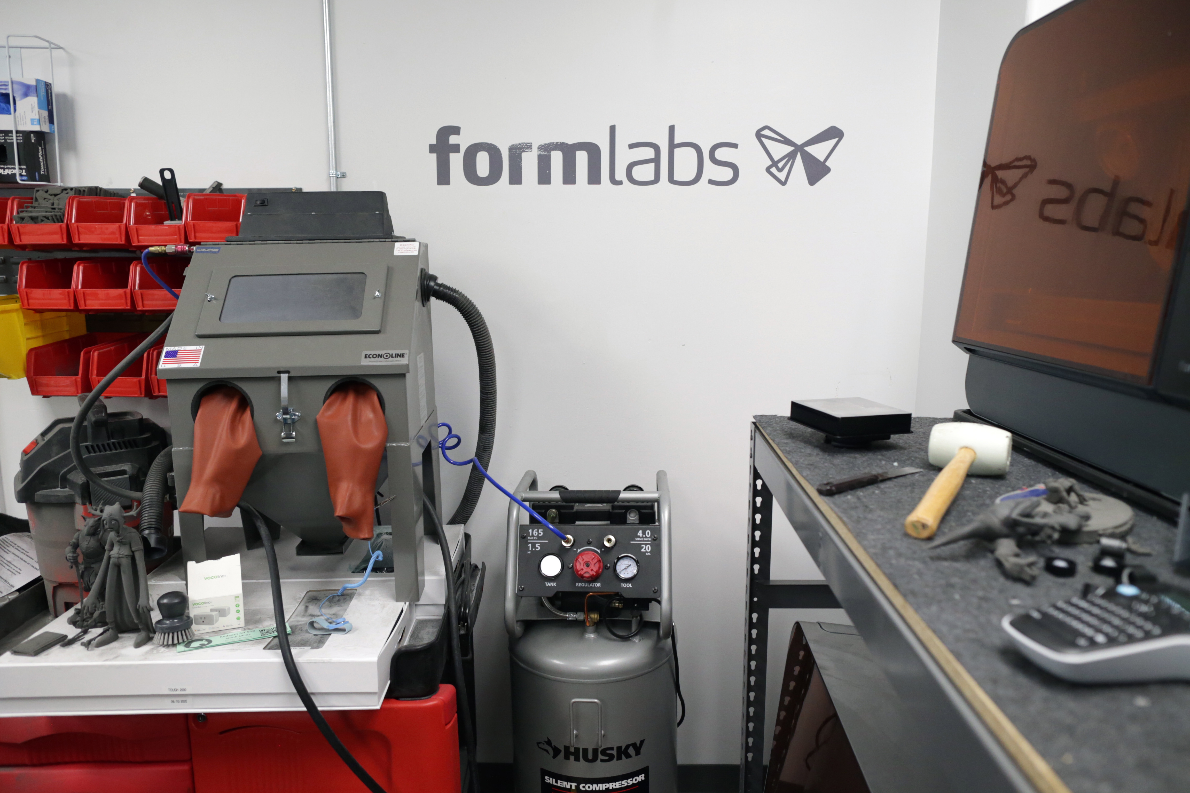 The Formlabs print-farm area. The company’s venture capital backers believe Formlabs is worth more than $1 billion.