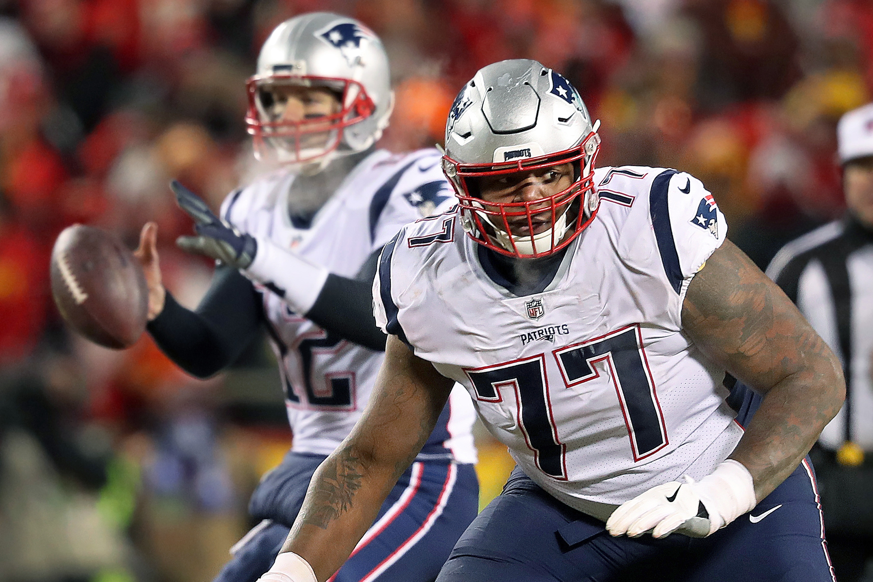 Patriots right tackle Trent Brown exits in first quarter and does not  return - The Boston Globe
