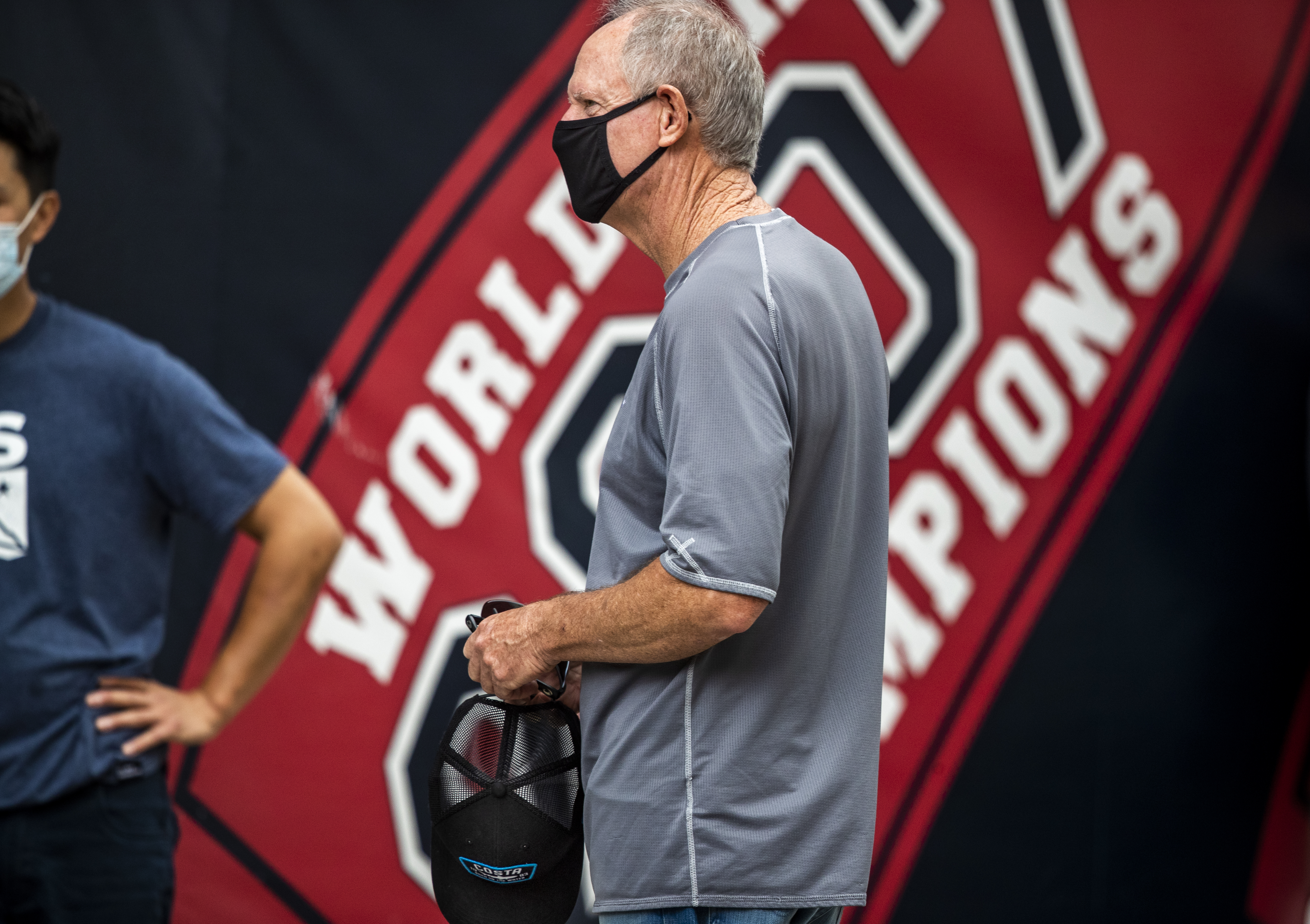 Red Sox manager Ron Roenicke arrives at Fenway Park Monday as the Sox started testing staff and coaches for coronavirus.
