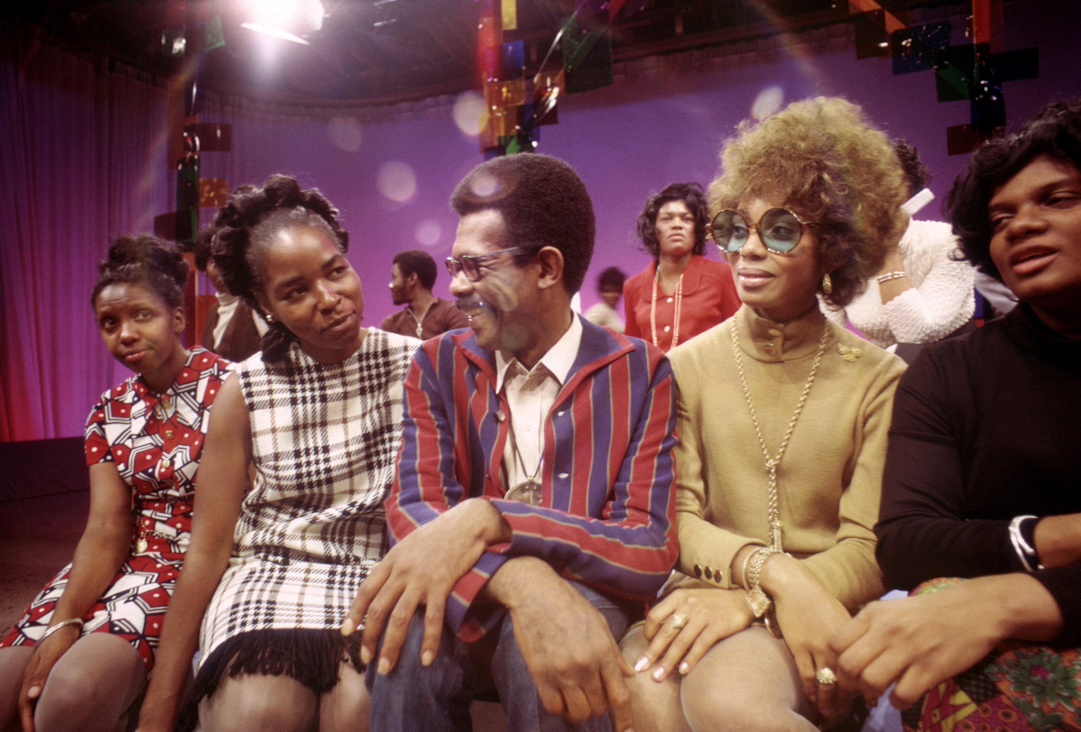 Ellis Haizlip, host of the old PBS series "SOUL!," with the J.C. White Singers, as seen in the documentary "Mr. Soul!"