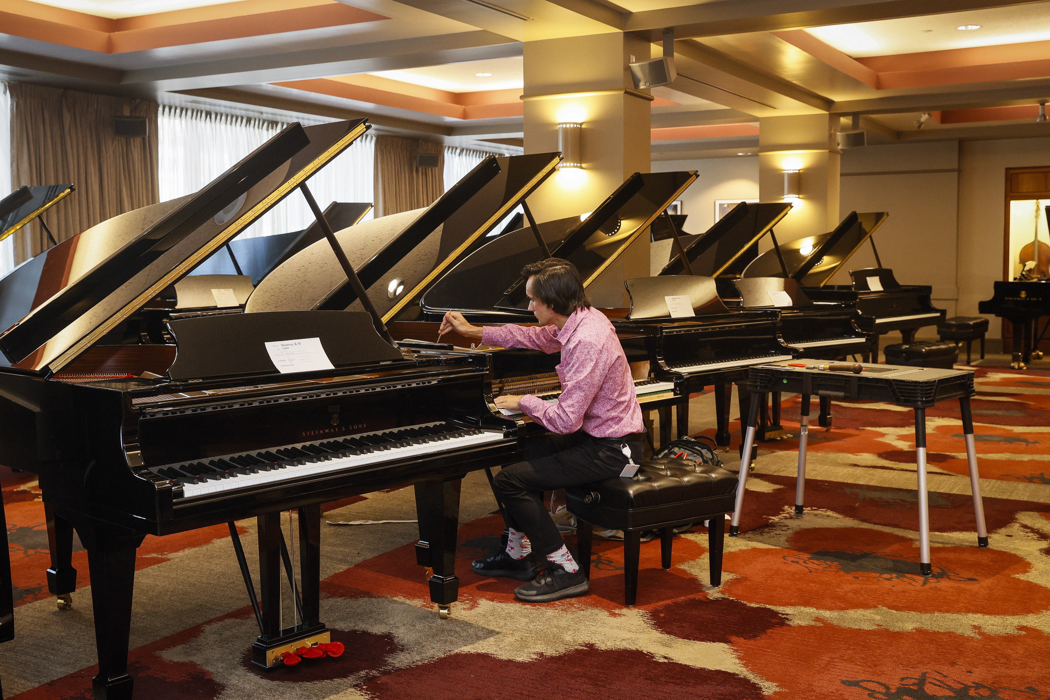 Steinway pianos are for sale at Boston's Symphony Hall this weekend