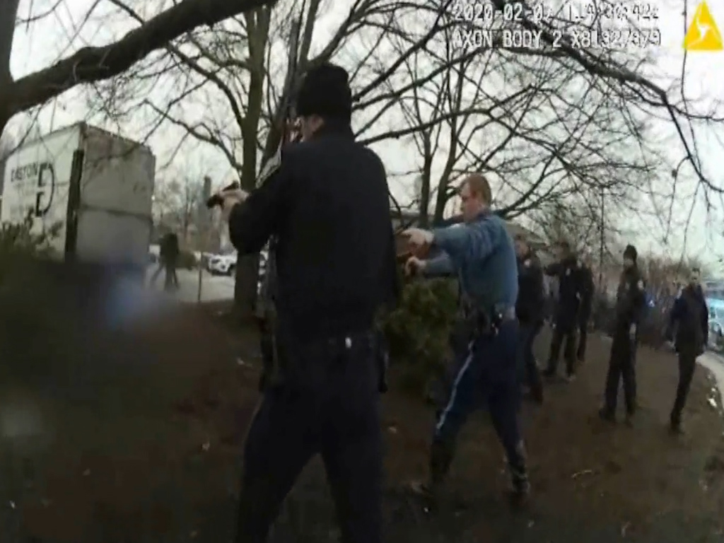Body camera footage of the police shooting of Juston Root in Brookline in February.