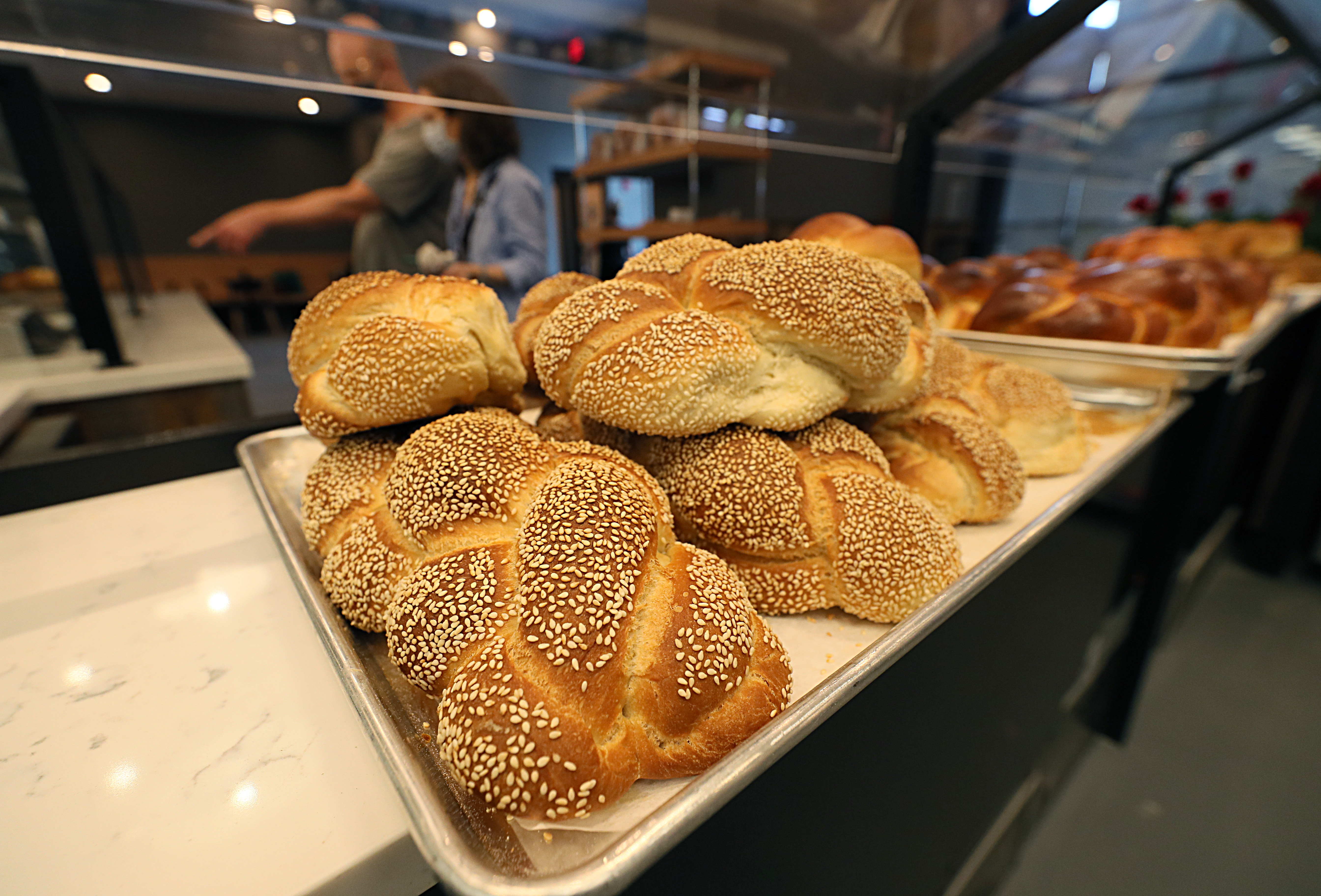 Bread fresh out of the oven at Bakey on Tremont Street.
