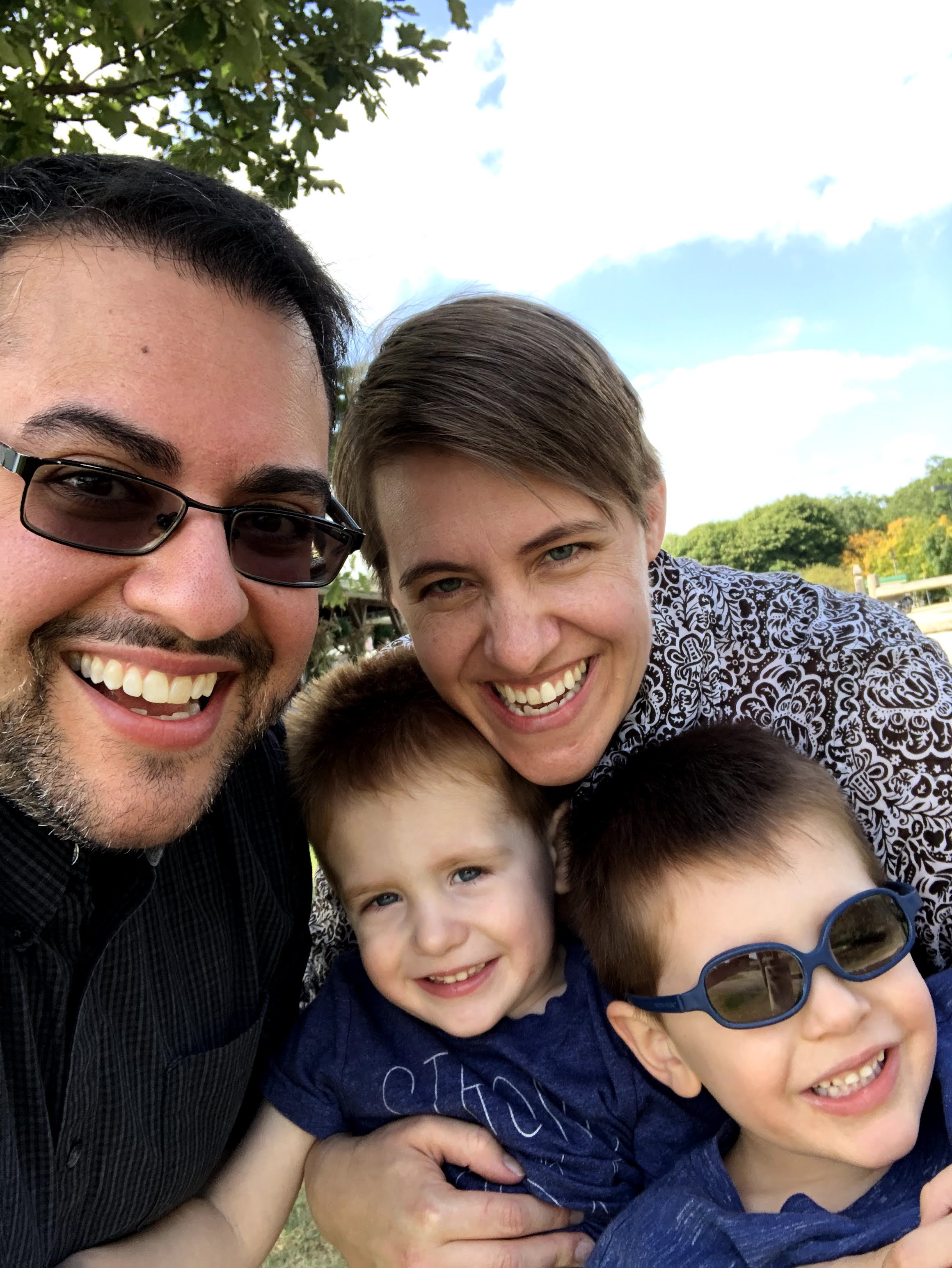 Robbie Samuels (left) and family.