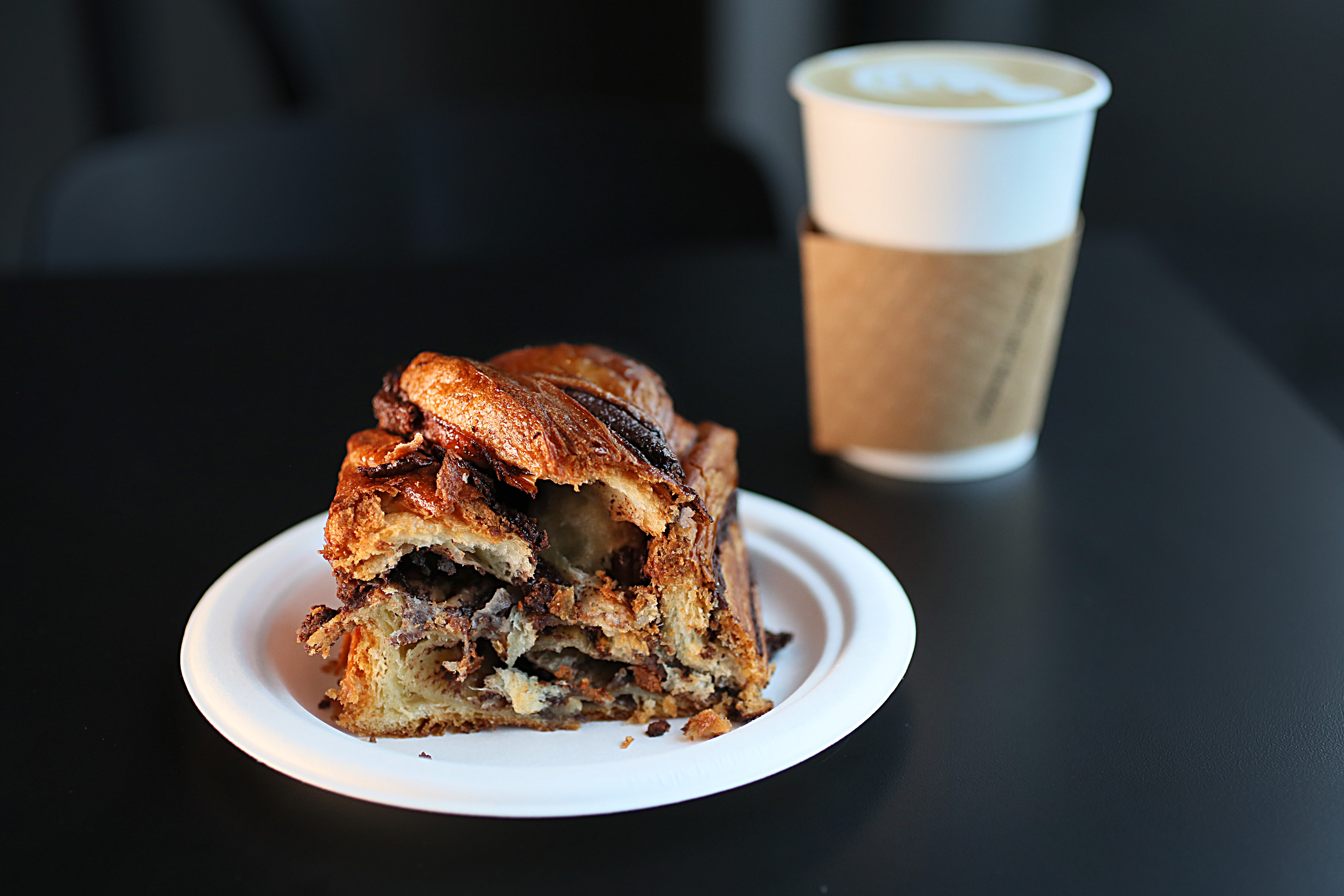 A slice of chocolate babka at Bakey.