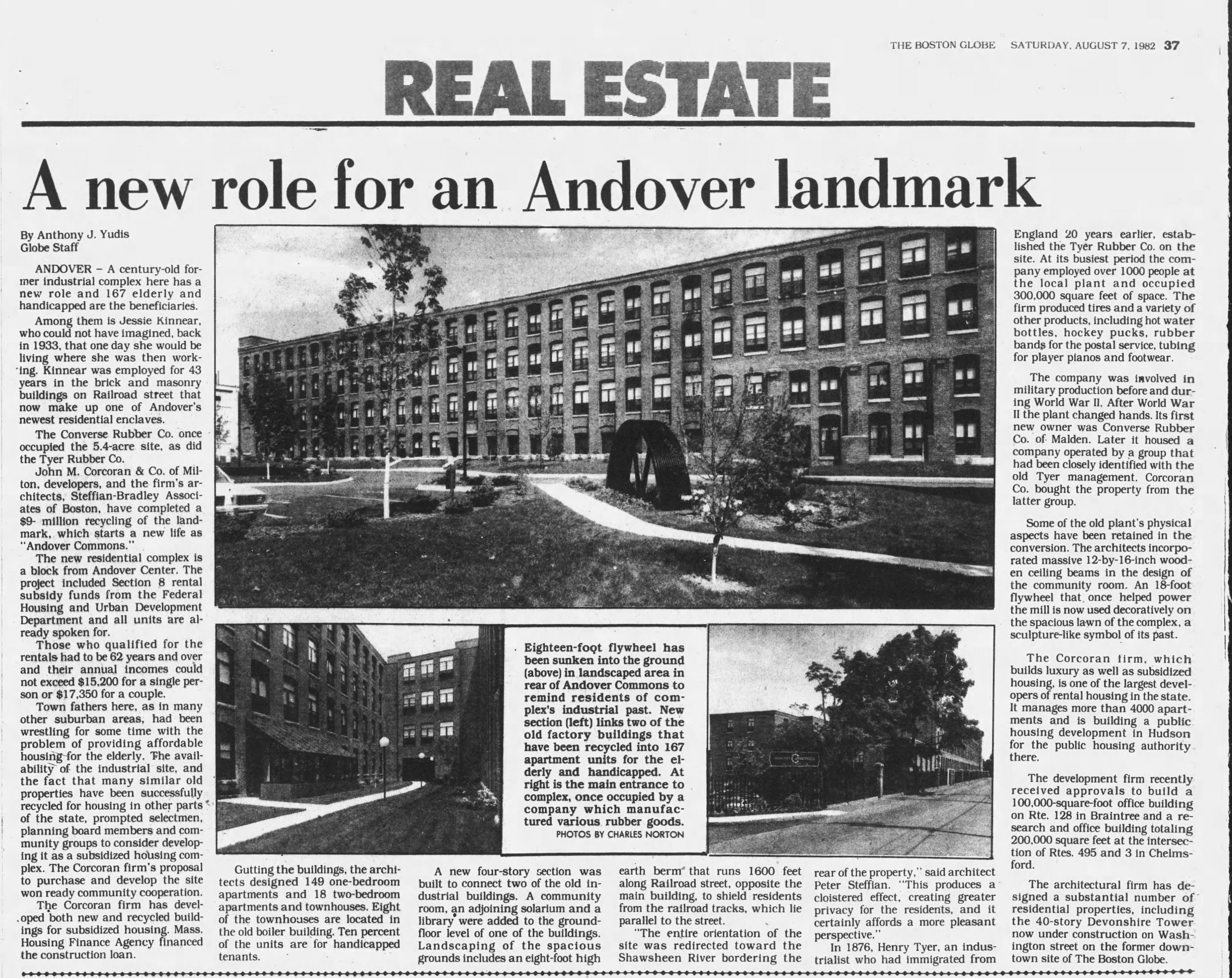 This Aug. 7, 1982 issue of The Boston Globe shows the Tyer Rubber Co. headquarters in Andover, where the NHL puck was made for many years.