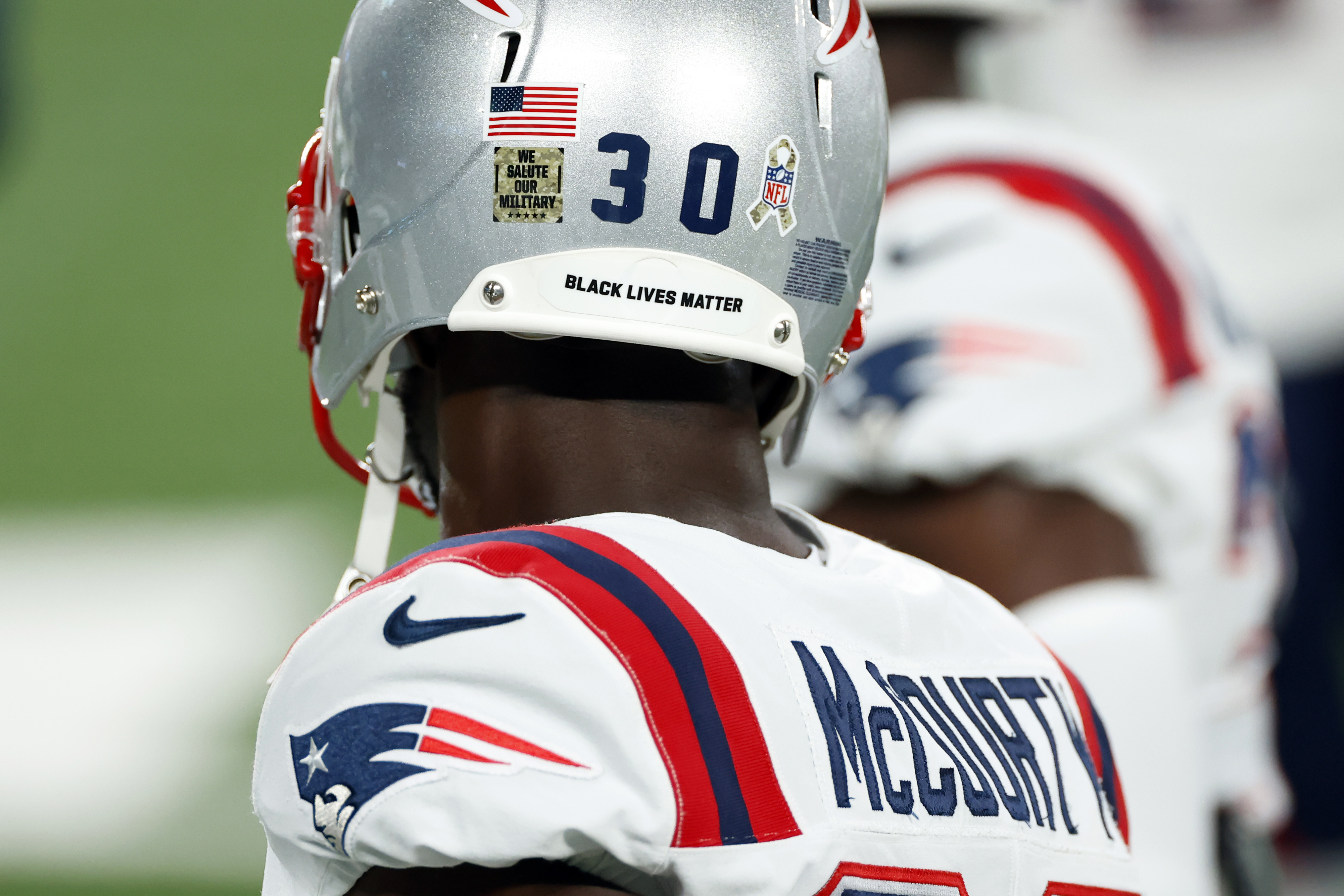 NFL players, including former Patriots cornerback Jason McCourty, were allowed to have social justice messages on their helmets last season.
