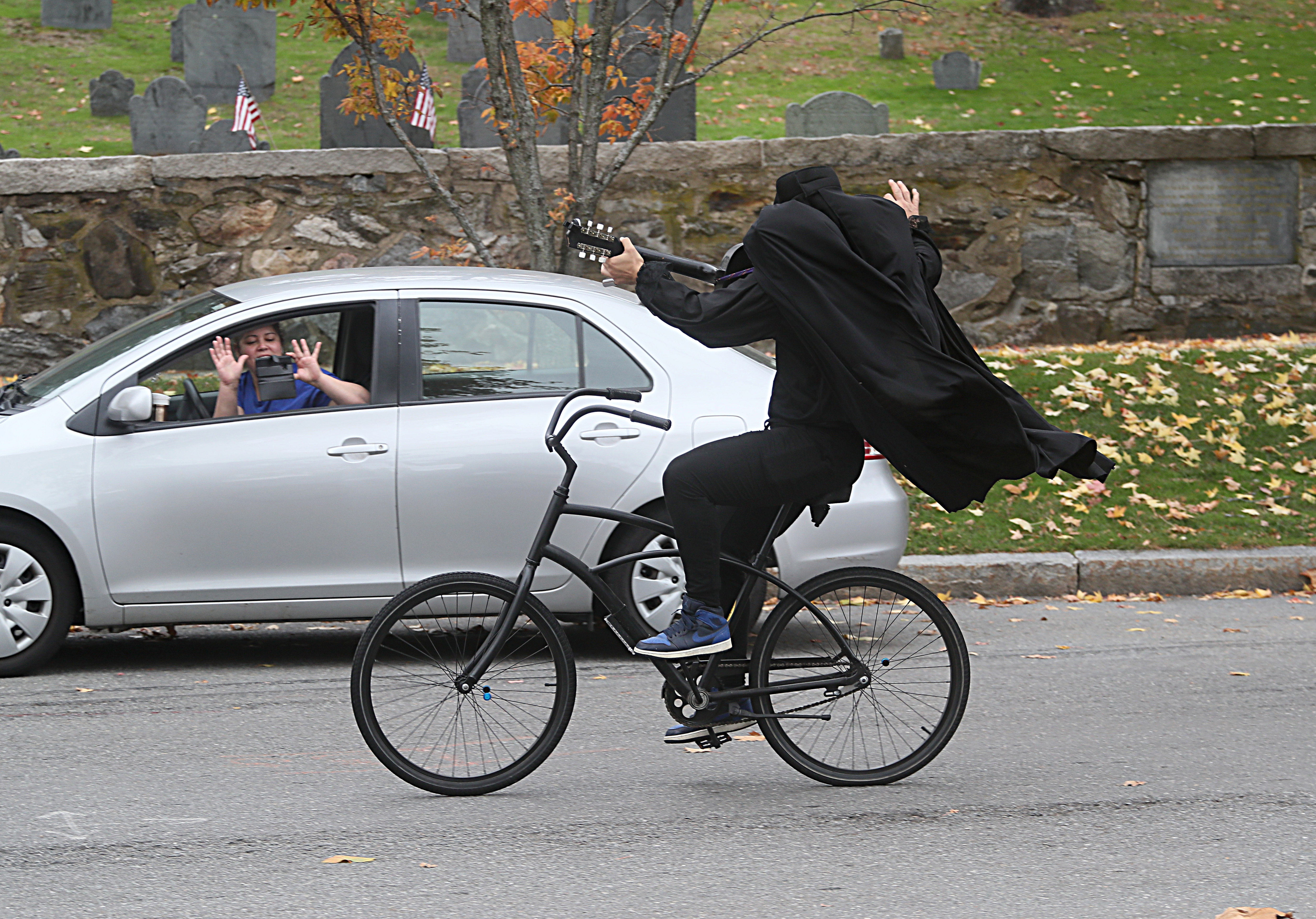 “I started getting some good responses from people and enjoyed doing it,” Matthew Dunkle said. “I thought it would be sensational, someone riding around without a head.”