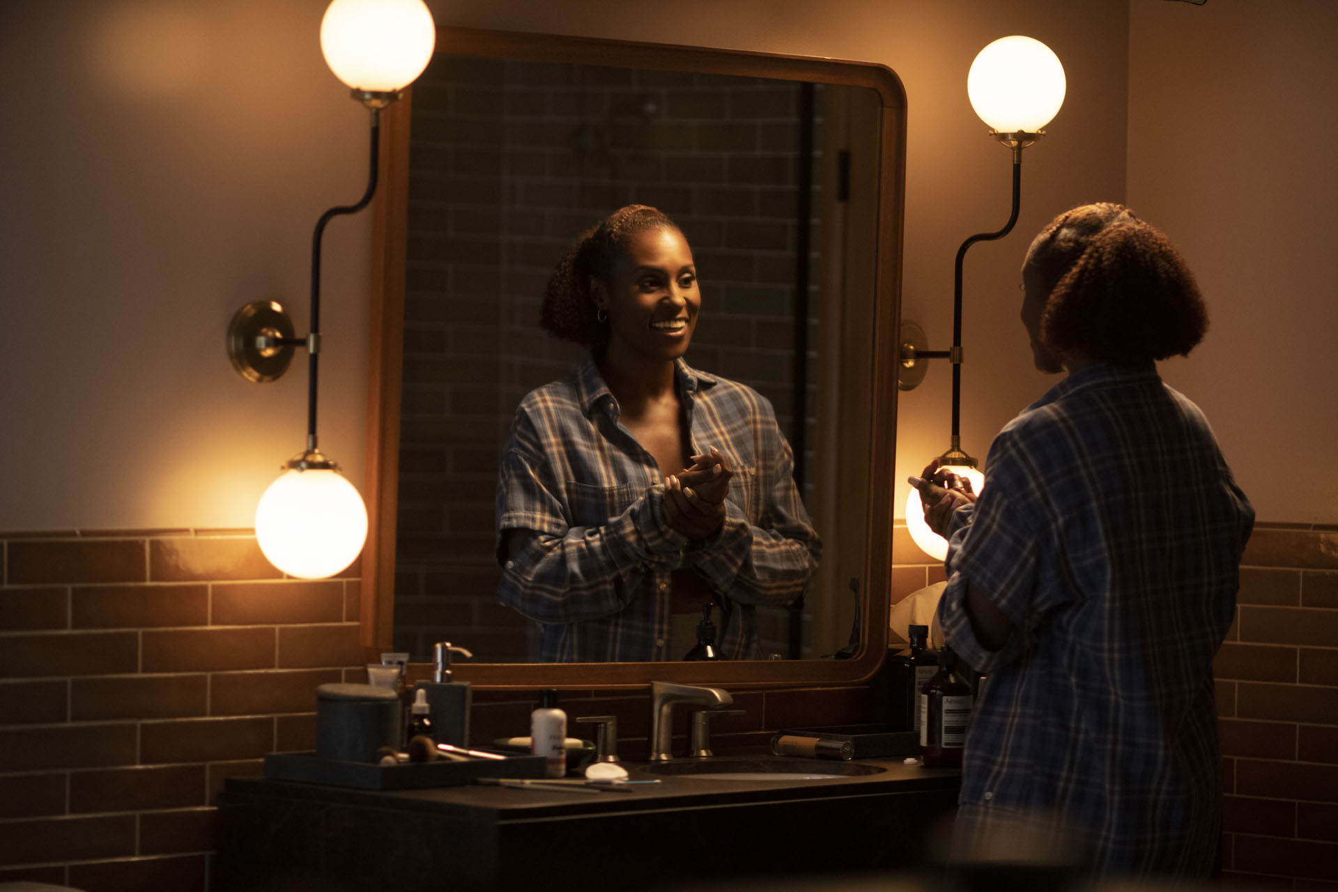 Issa Rae in a moment of reflection on HBO "Unsafe." 