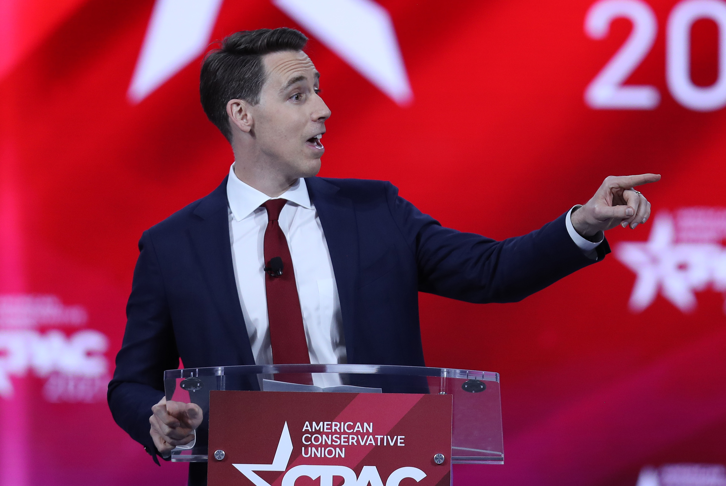 Senator Josh Hawley addressed the Conservative Political Action Conference in Orlando, Fla., in February.
