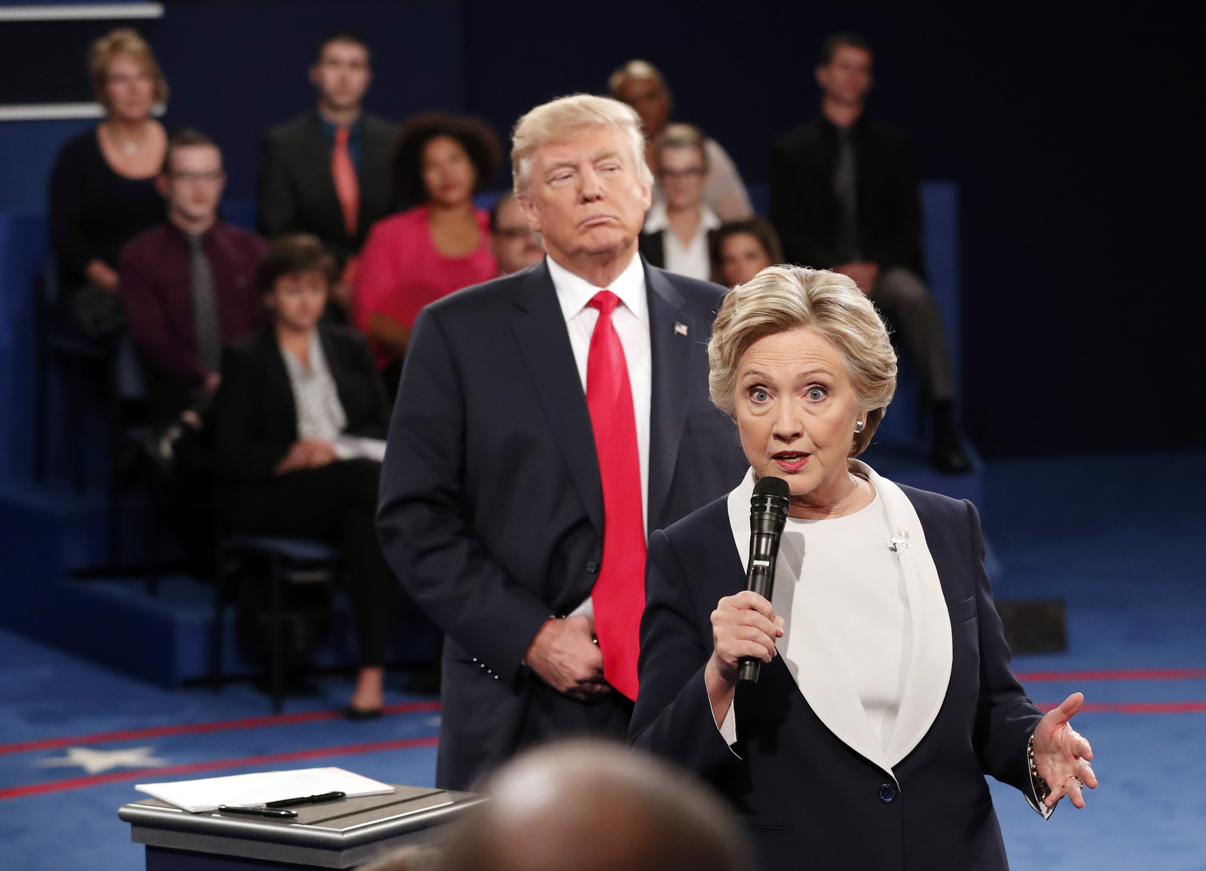 Hillary Clinton spoke during a debate with then-candidate Donald Trump.