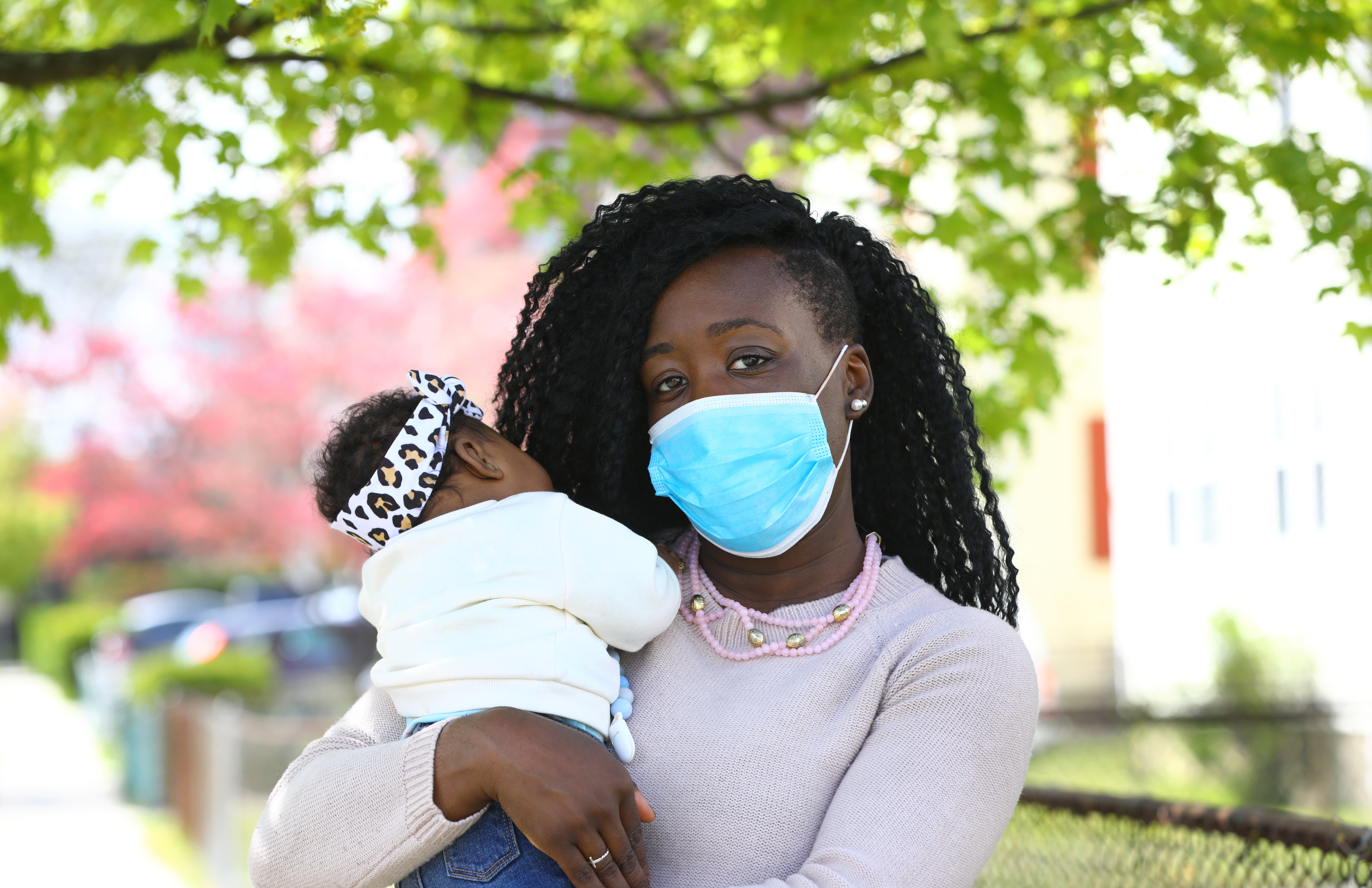 New mother Alice Owolabi Mitchell and her 10-week-old daughter Everly Owolabi Mitchell.