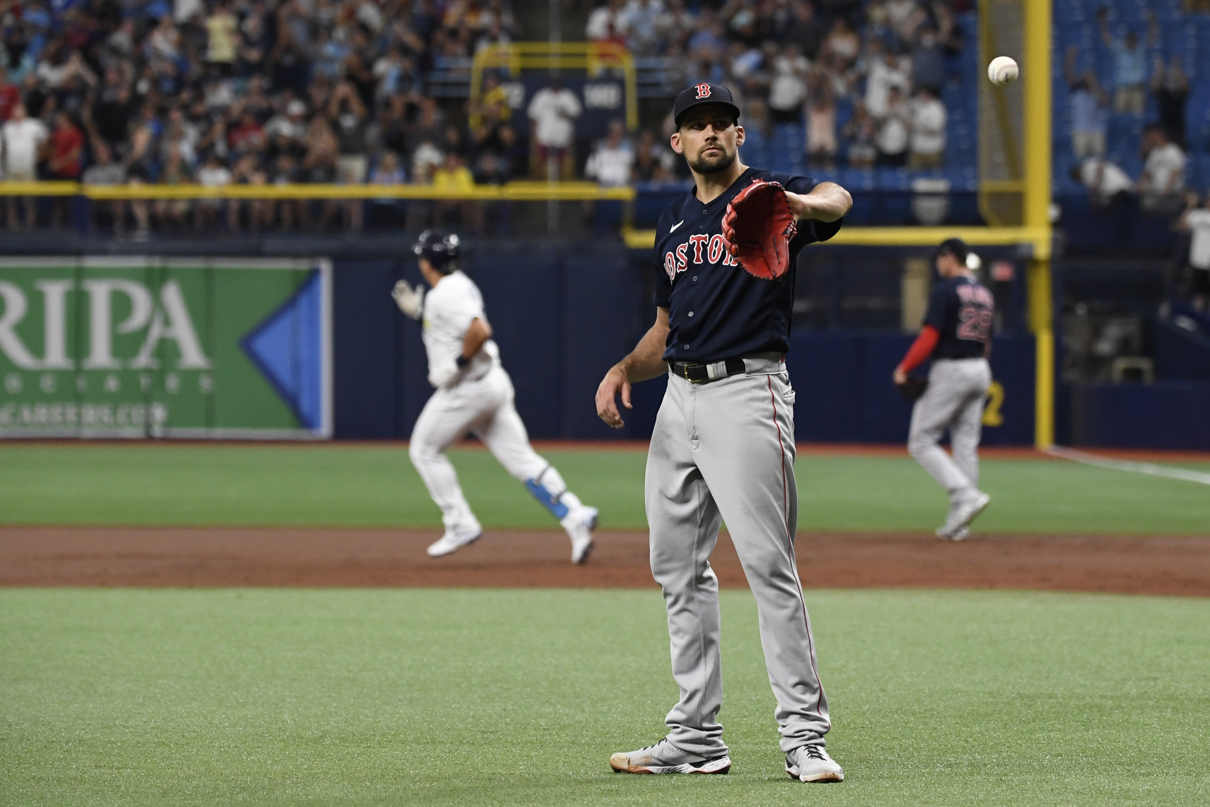 Nate Eovaldi squandered an early three-run lead and ended up surrendering five earned runs, including a pair of homers.