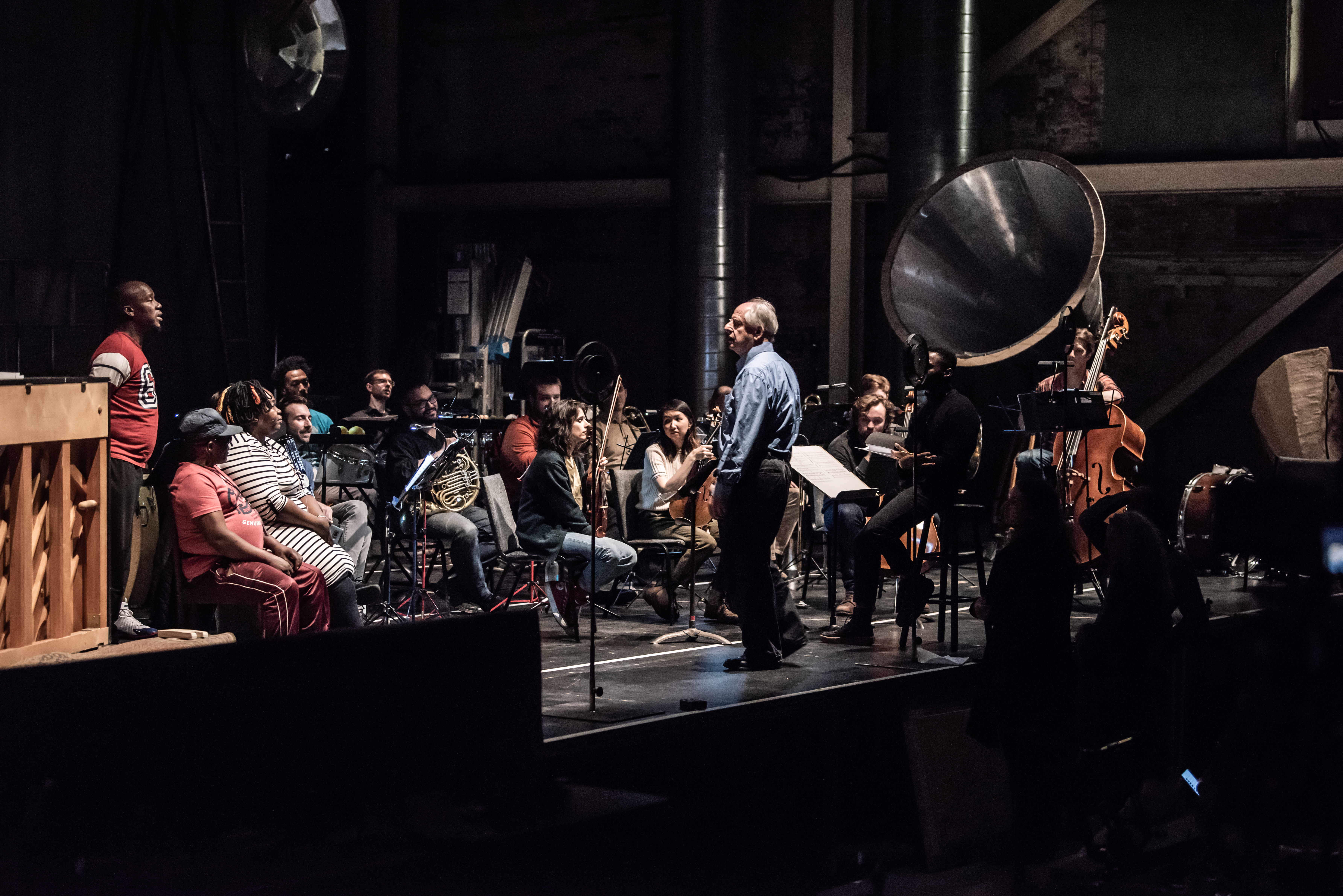 William Kentridge (center) directed “The Head and the Load” in 2018.