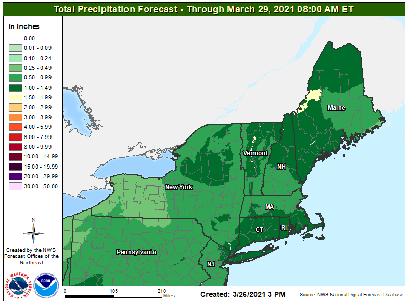 At least half an inch of rain is likely for many areas on Sunday.