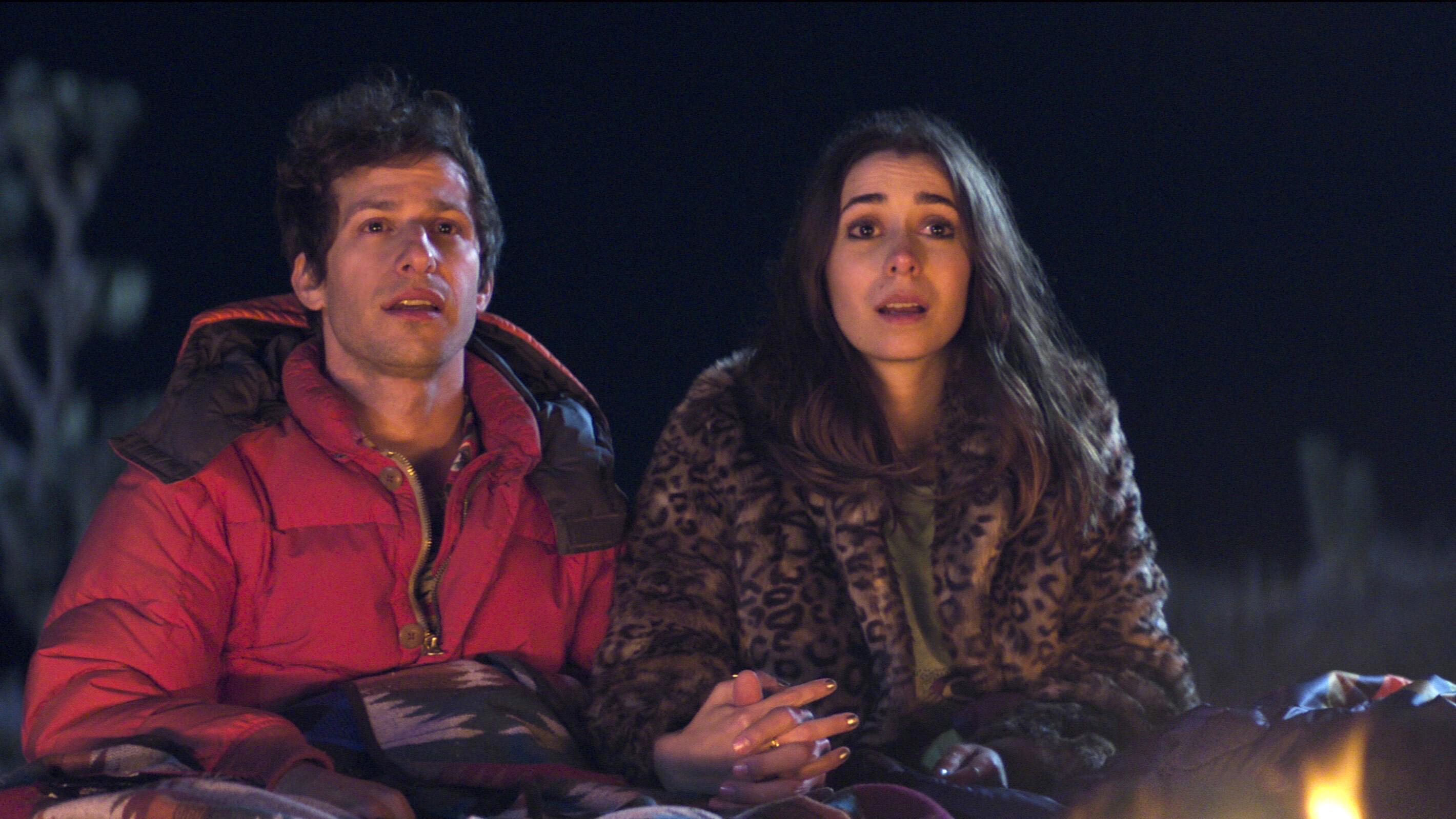 Andy Samberg and Cristin Milioti in "Palm Springs."