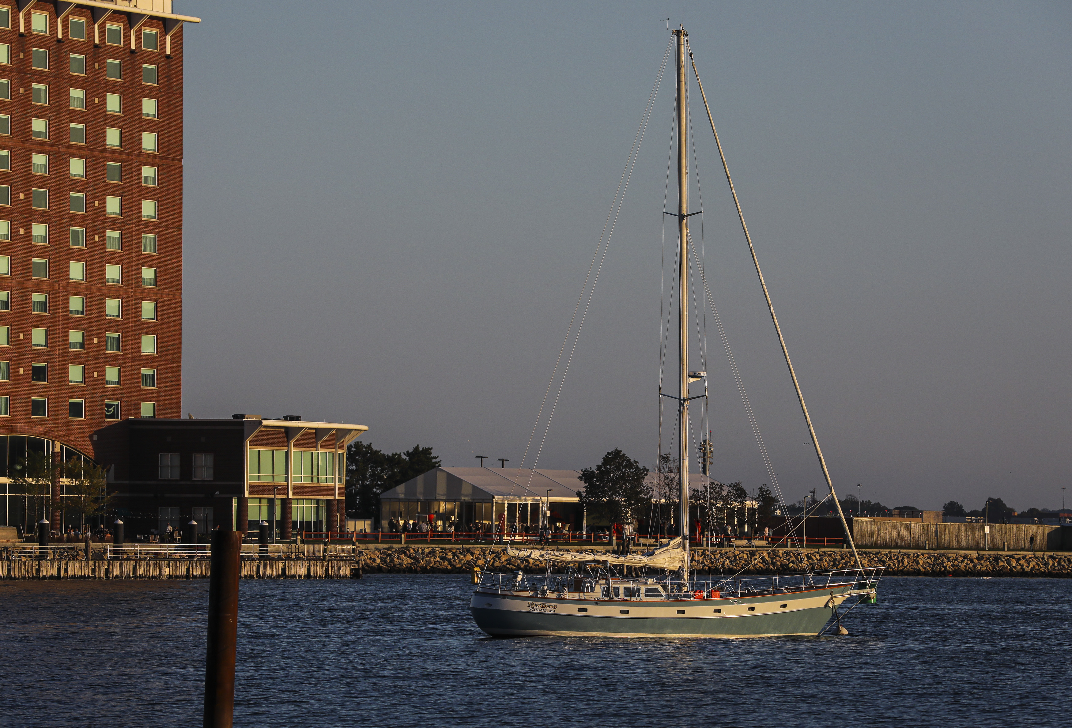 The 50-foot Restless in Boston Harbor.