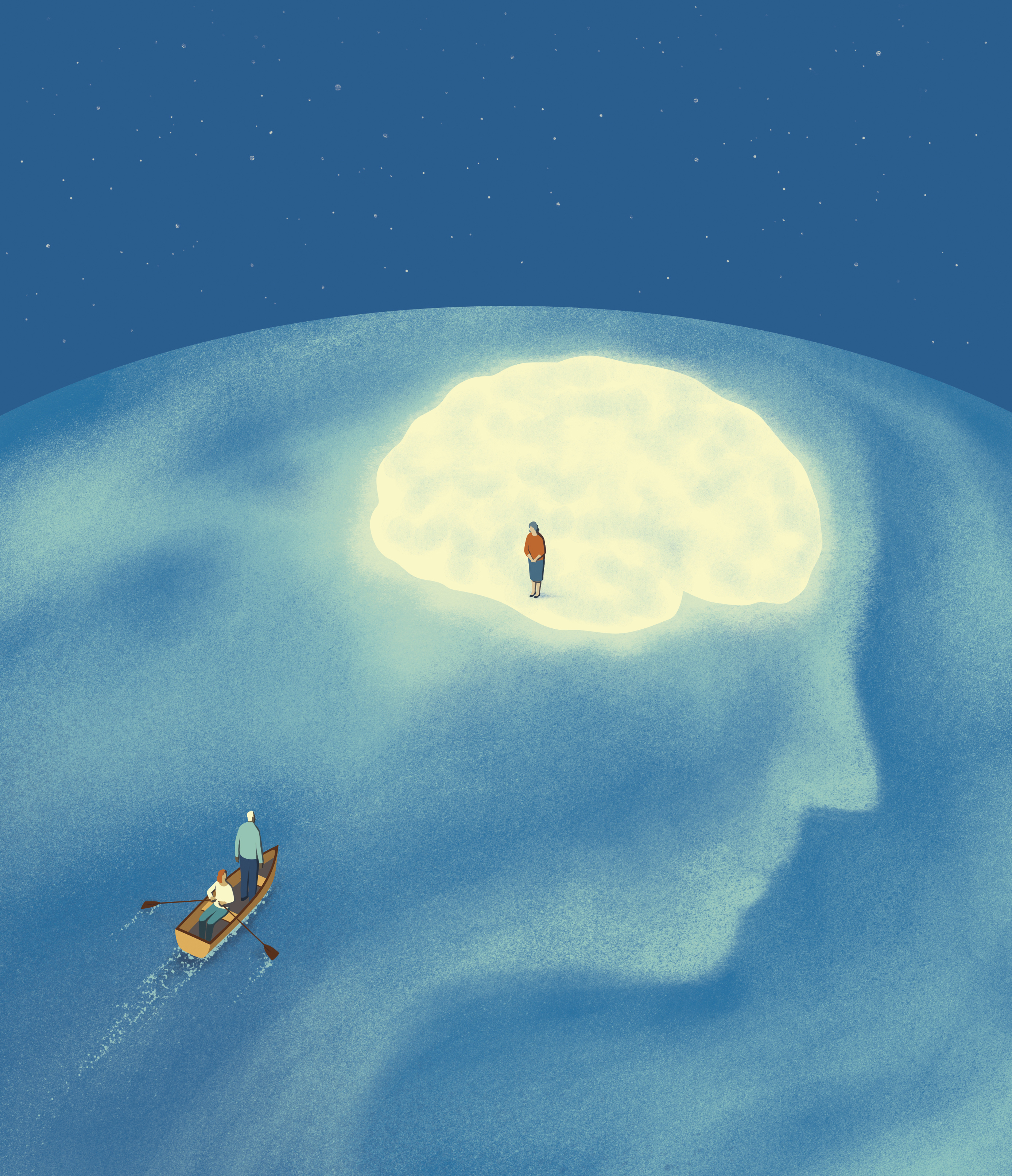Illustration for story about caring for someone with Alzheimer's.