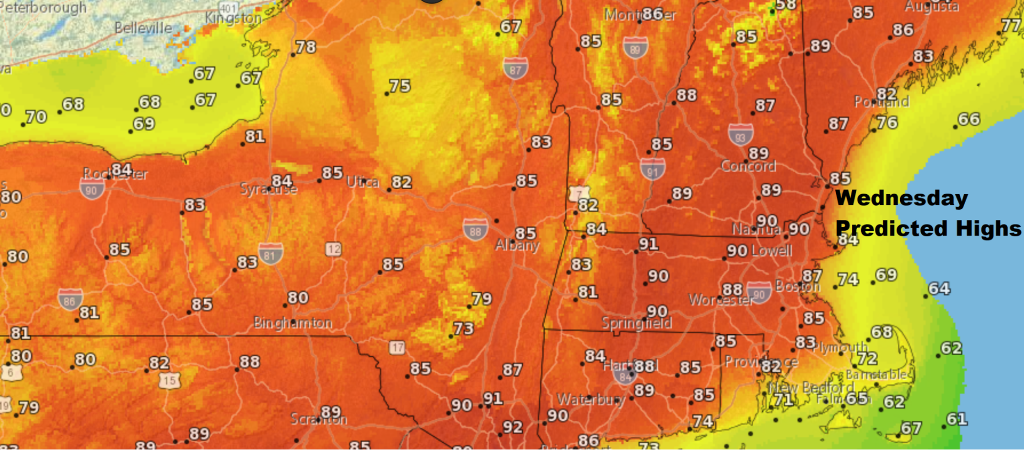 Hot weather will return on Wednesday.