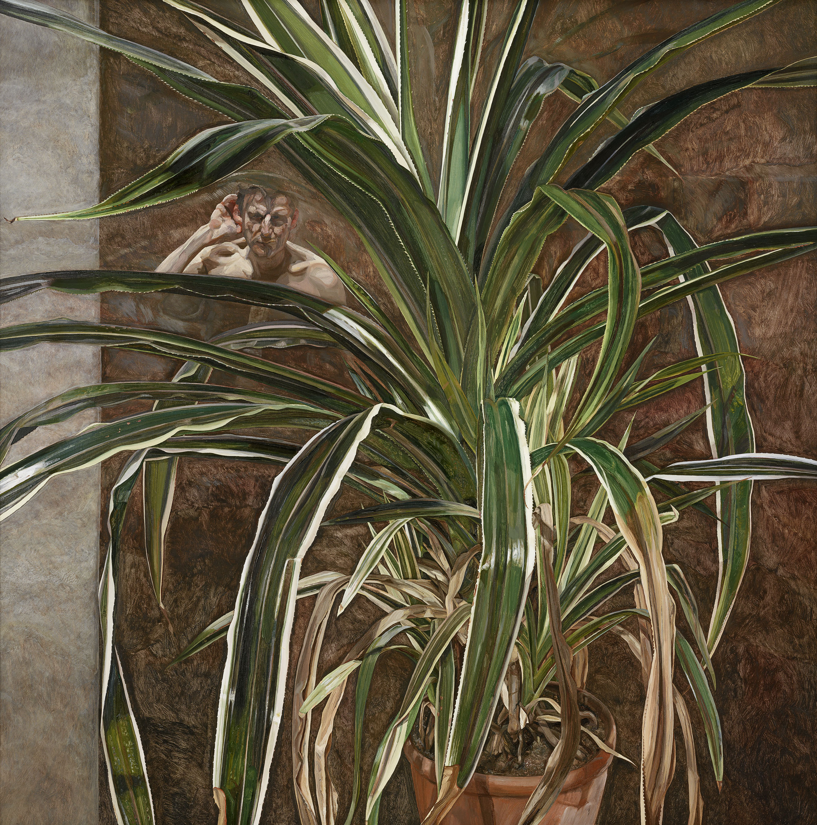 Lucian Freud's "Interior With Plant, Reflection Listening (Self‑portrait)" from 1967-68.