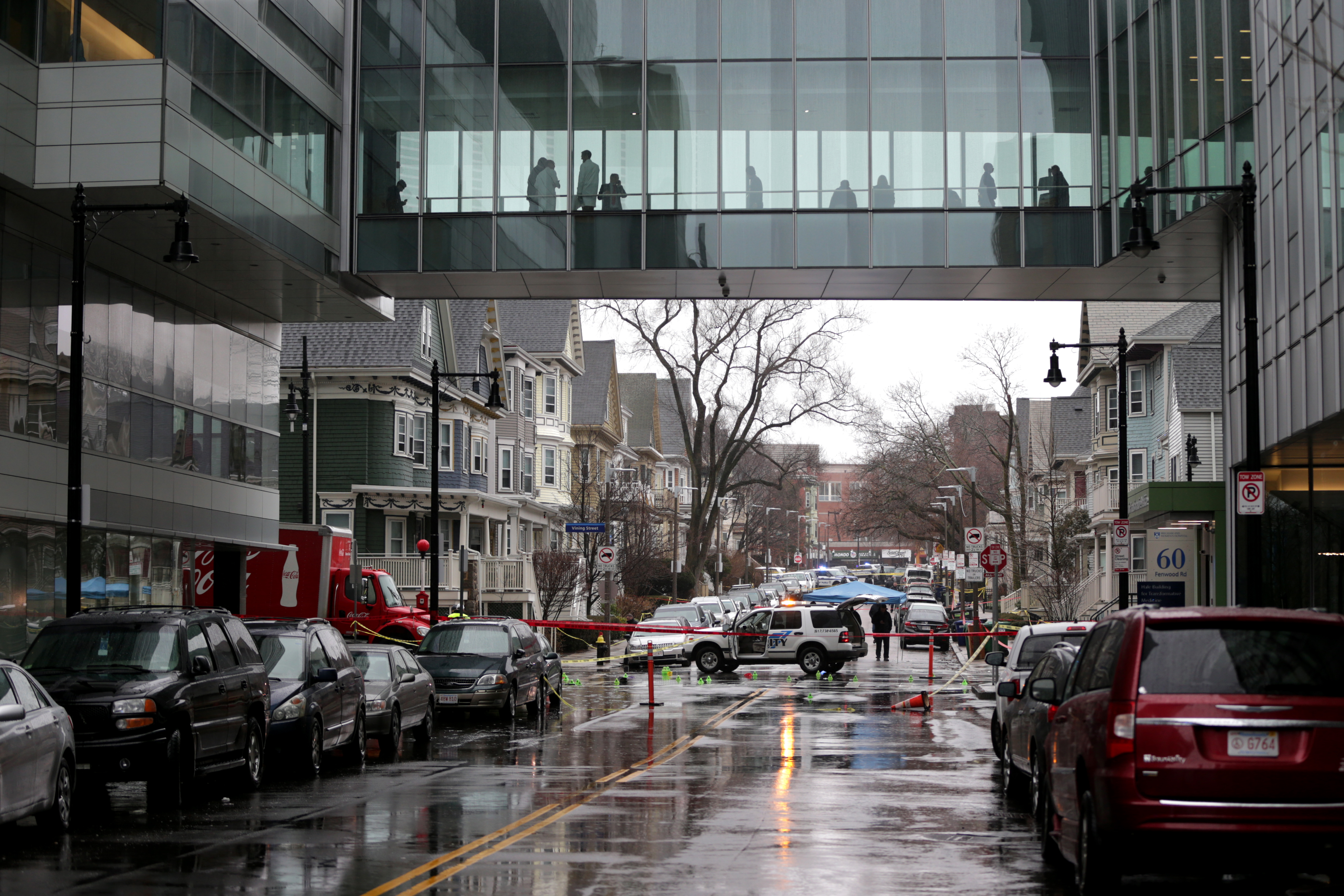 Boston Police investigation of shooting outside of the Brigham Women's Hospital on Feb. 7.